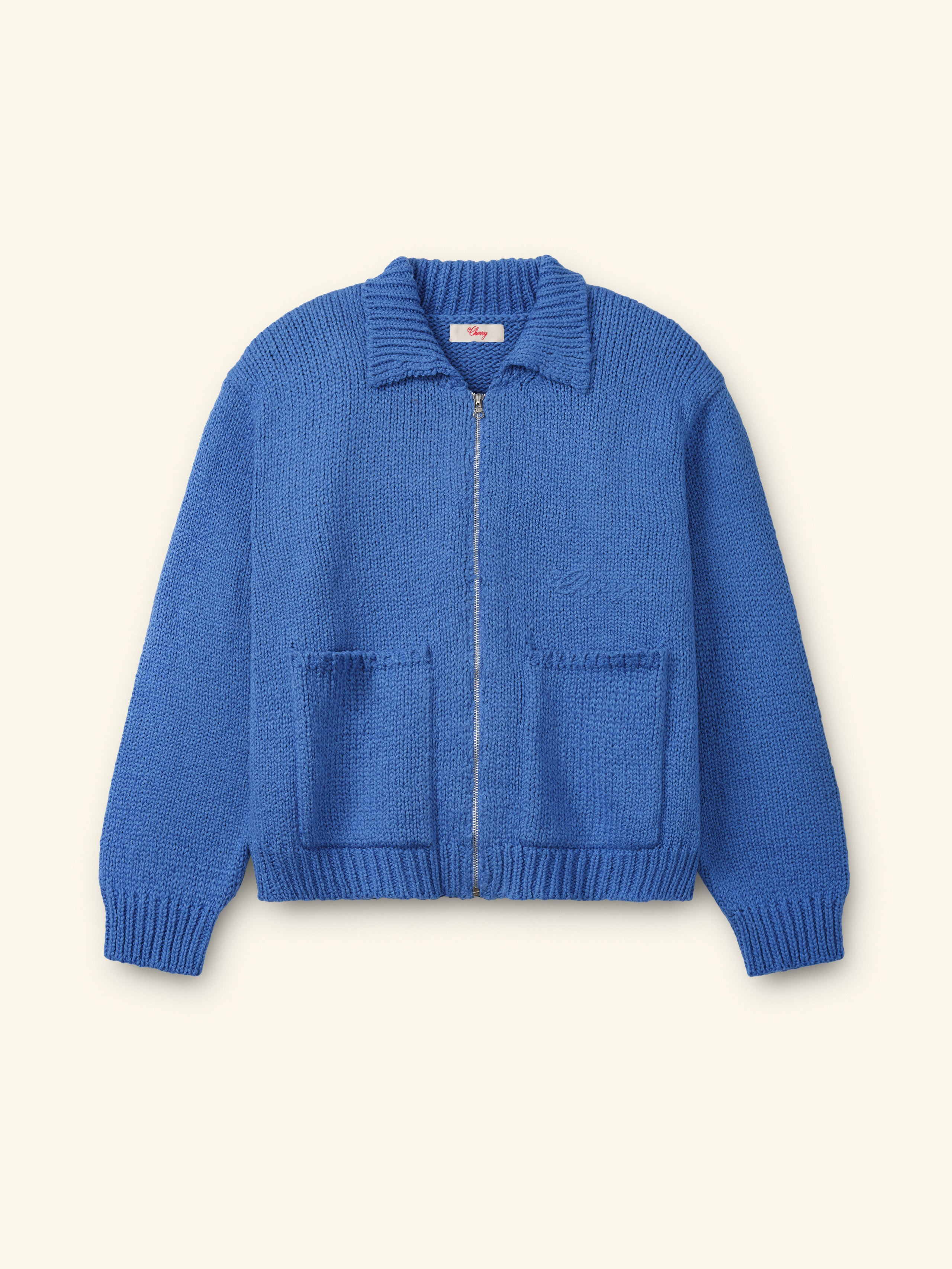 5 Star Knit Zip Jacket (Steel Blue) – CHERRY LA