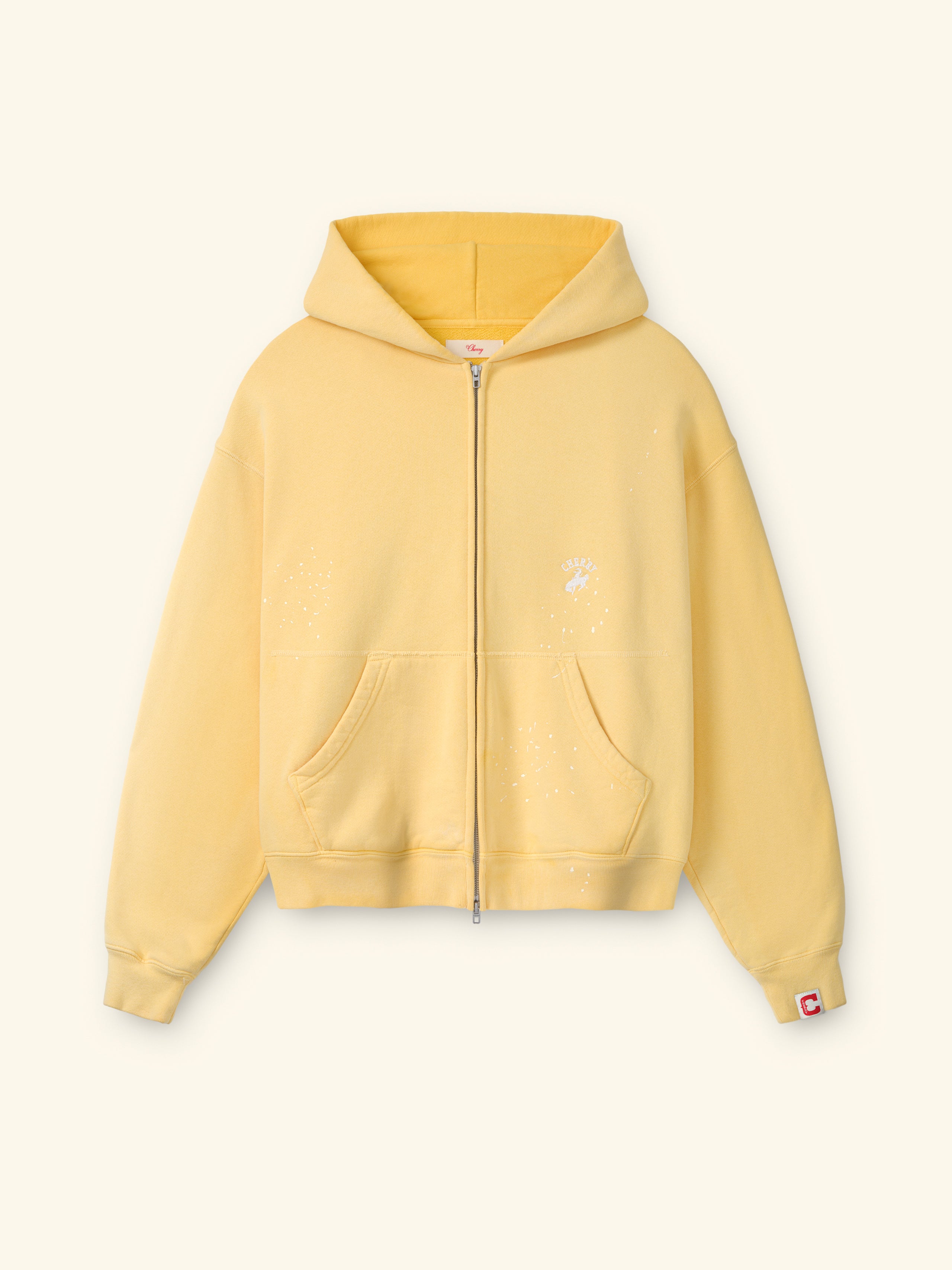 Western Athletic Zip Up Hoodie (Sun Yellow) – CHERRY LA