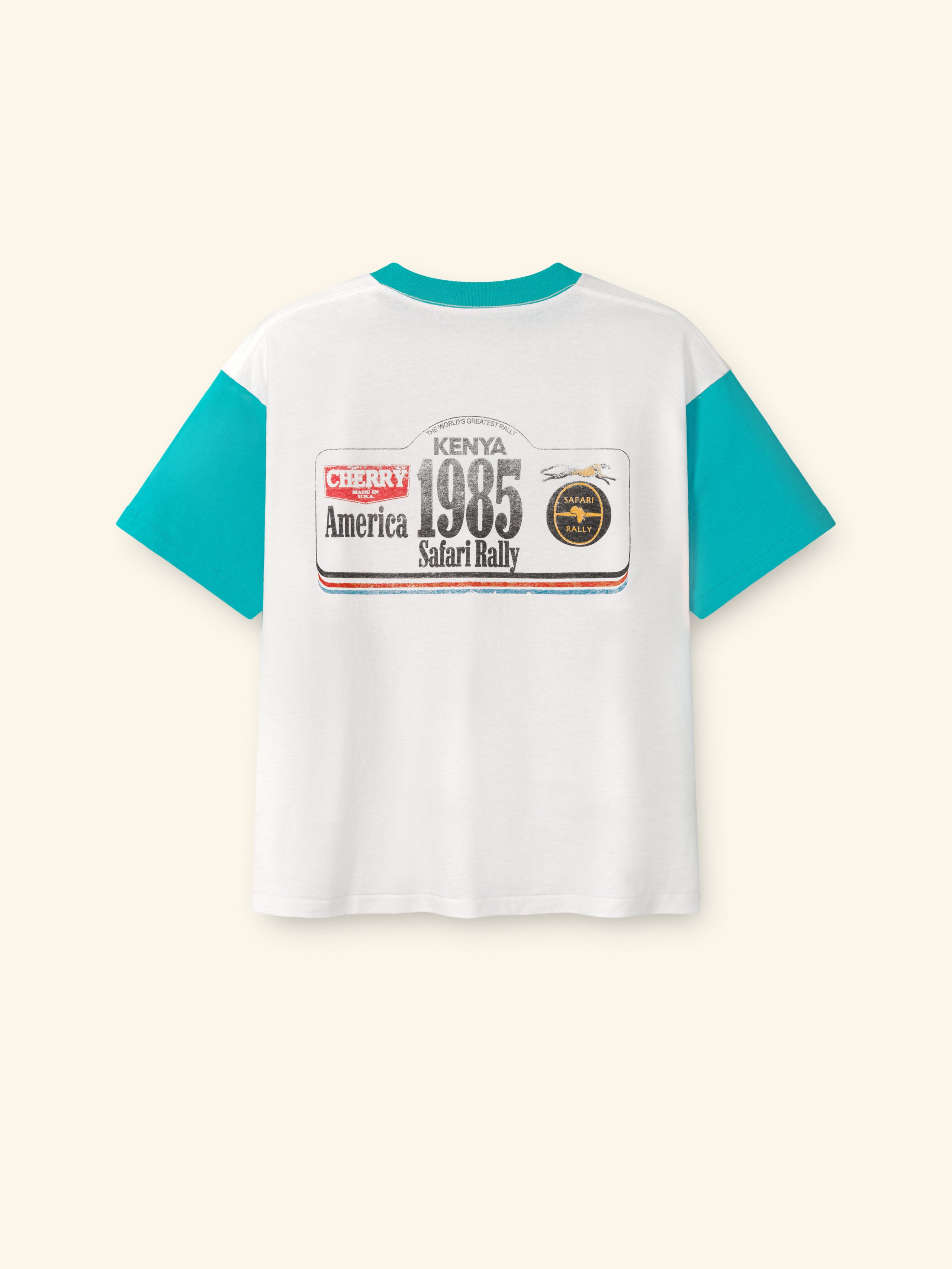 Safari Boxy Ringer Tee (Turquoise) – CHERRY LA