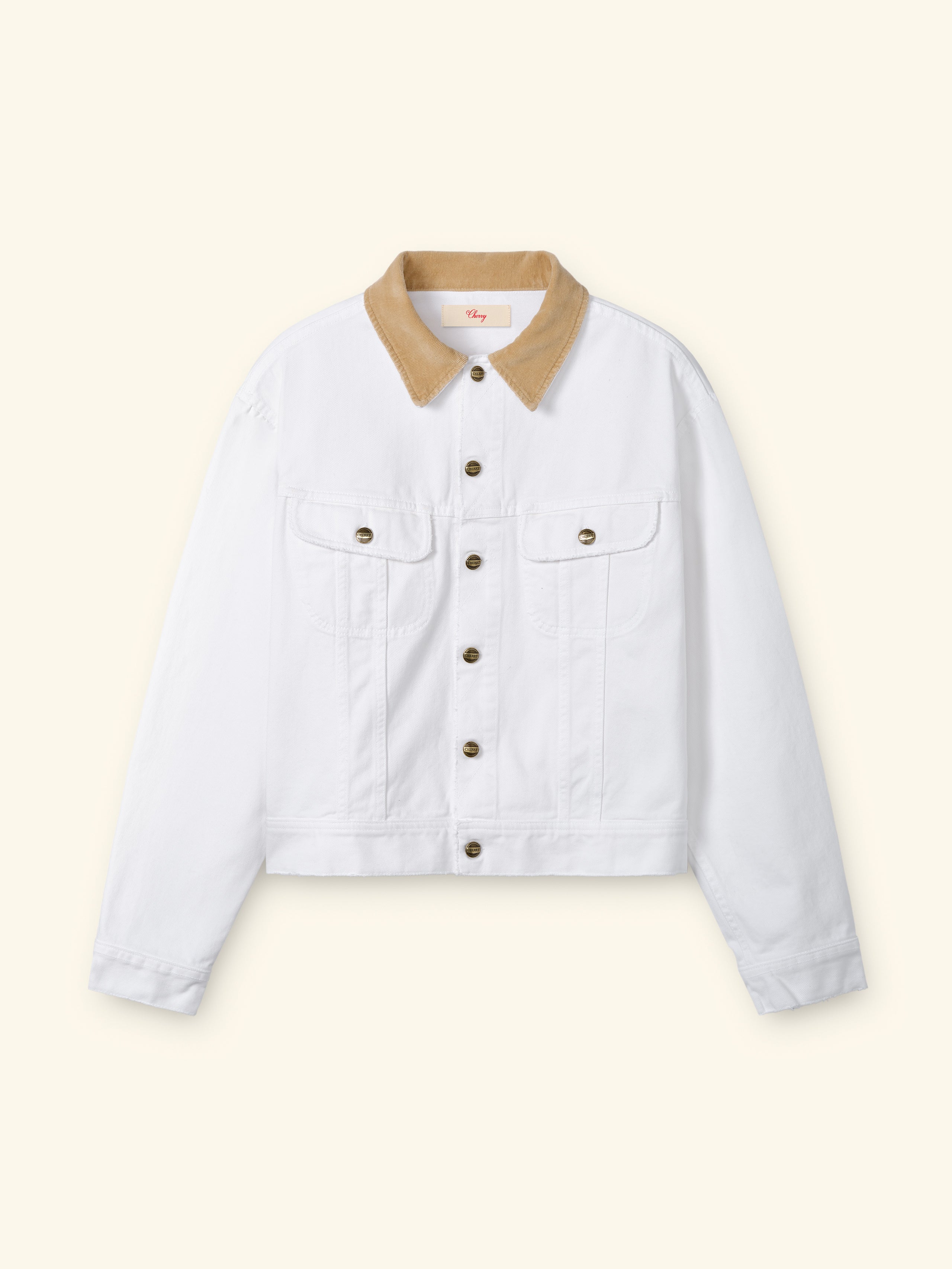 white denim jacket トラッカージャケット Denim Trucker Jacket (Vintage White) – CHERRY LA