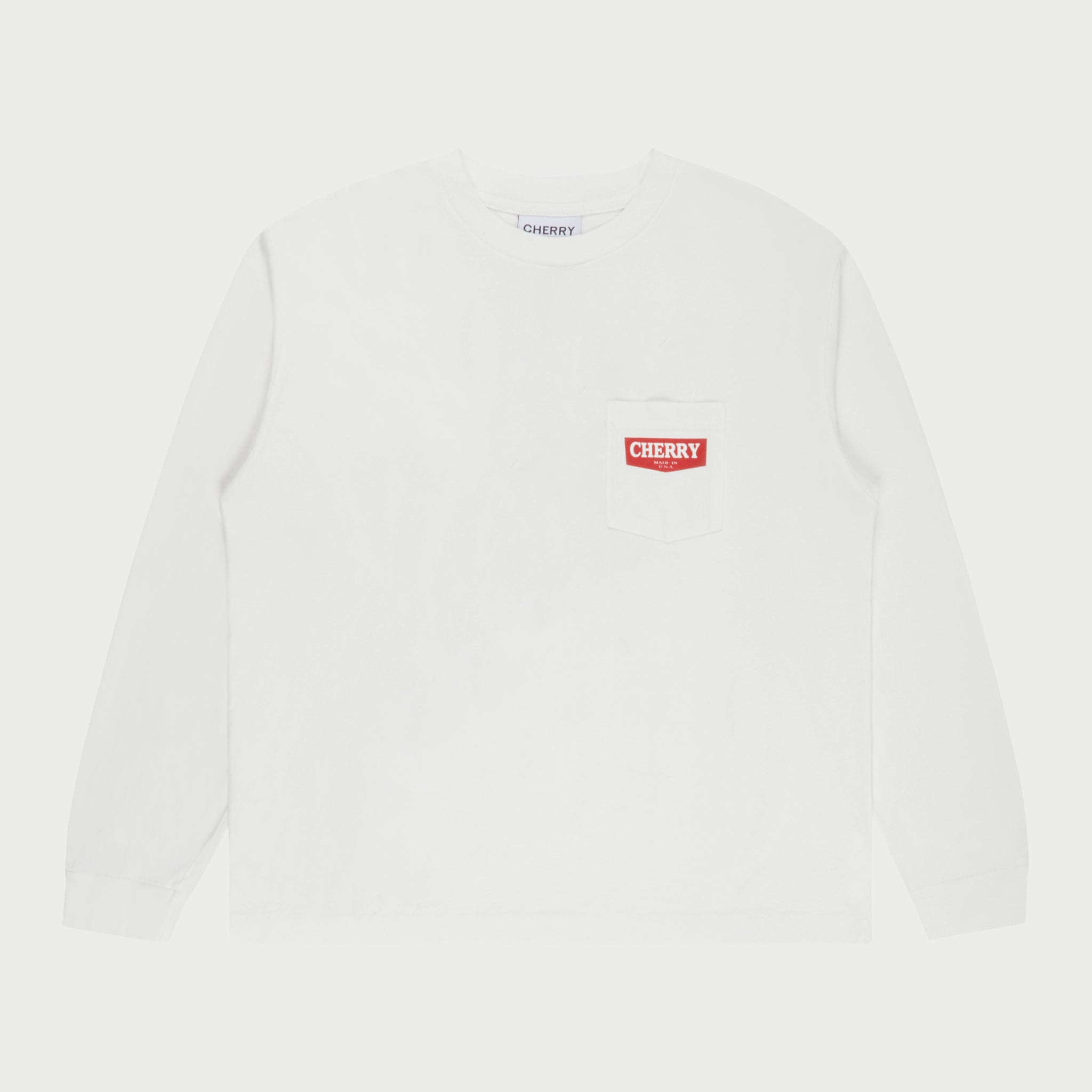 Ride It, Rev It Pocket L/S T-Shirt (White)