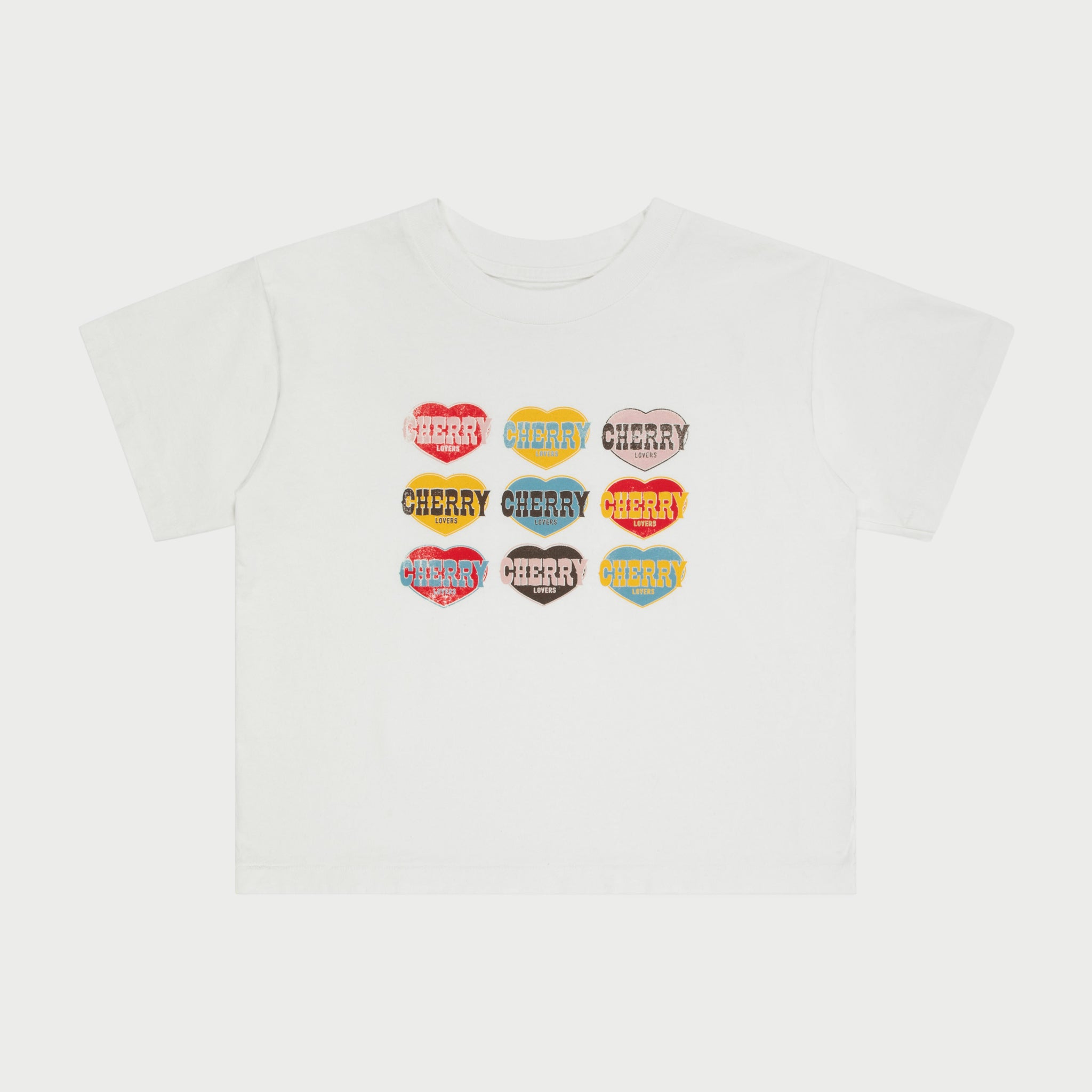Lovers Boxy Baby Tee (White) – CHERRY LA - Main Image
