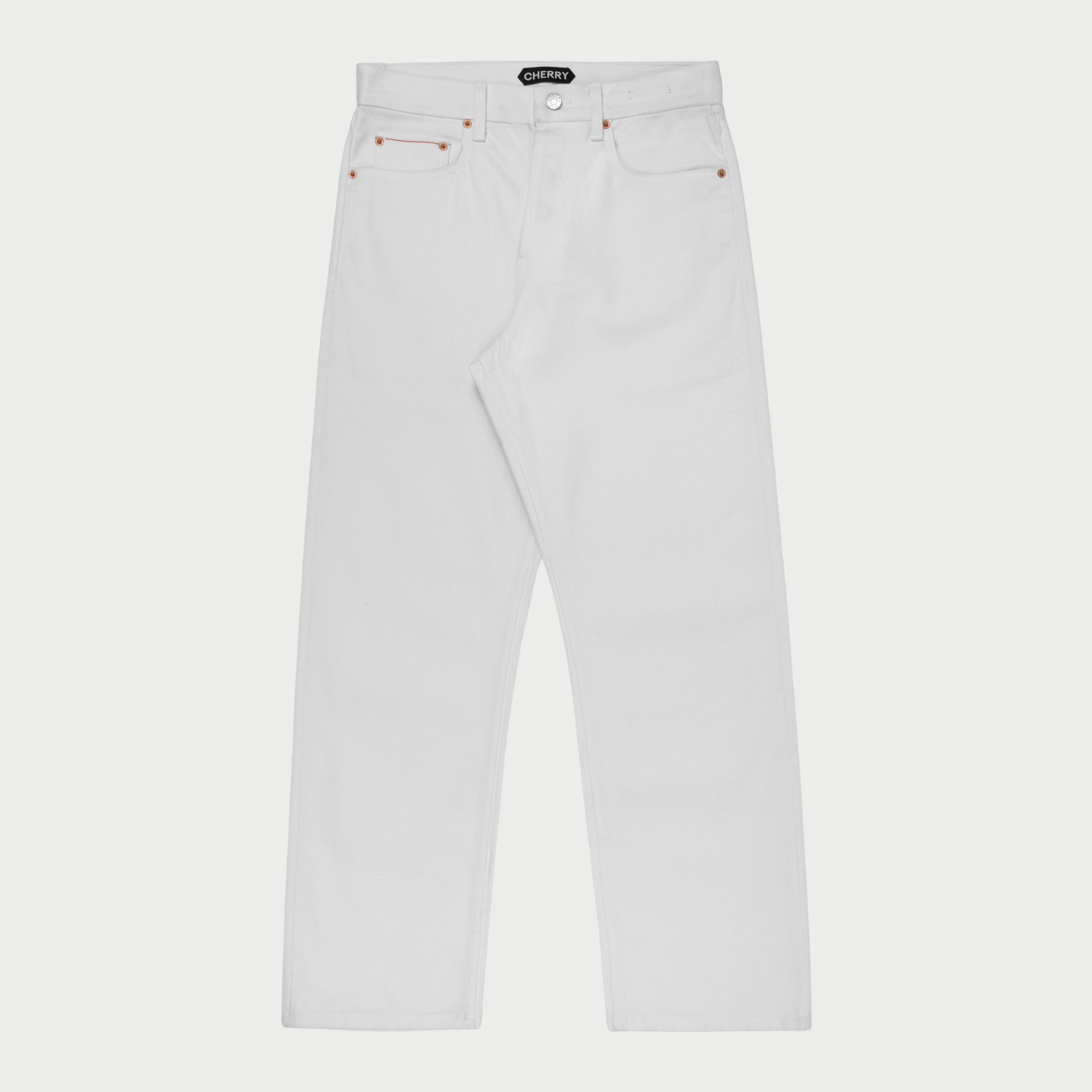 Relaxed Leg 5 Pocket Denim (White) – CHERRY LA
