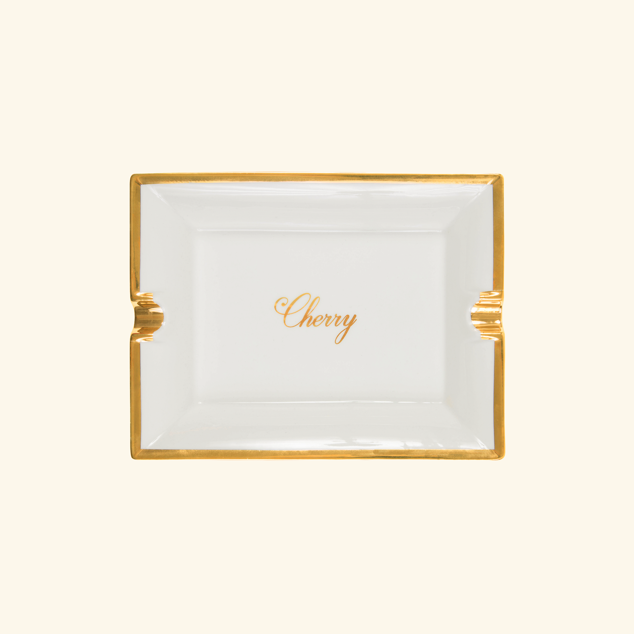 Rectangular Ceramic Ashtray (Off-White/Gold) – CHERRY LA