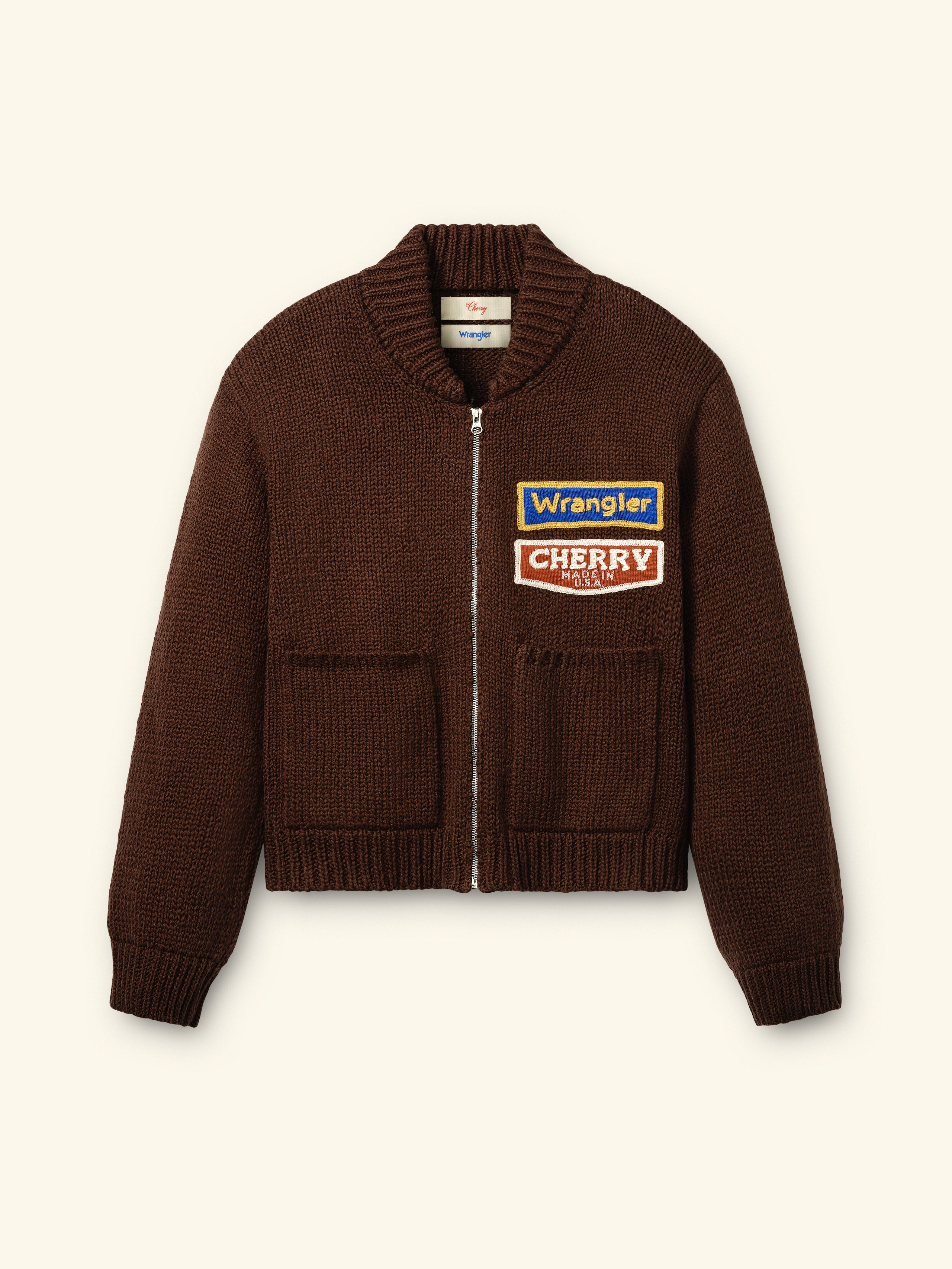 Cherry x Wrangler Cotton Frise Knit Zip-up Jacket (Brown) – CHERRY LA
