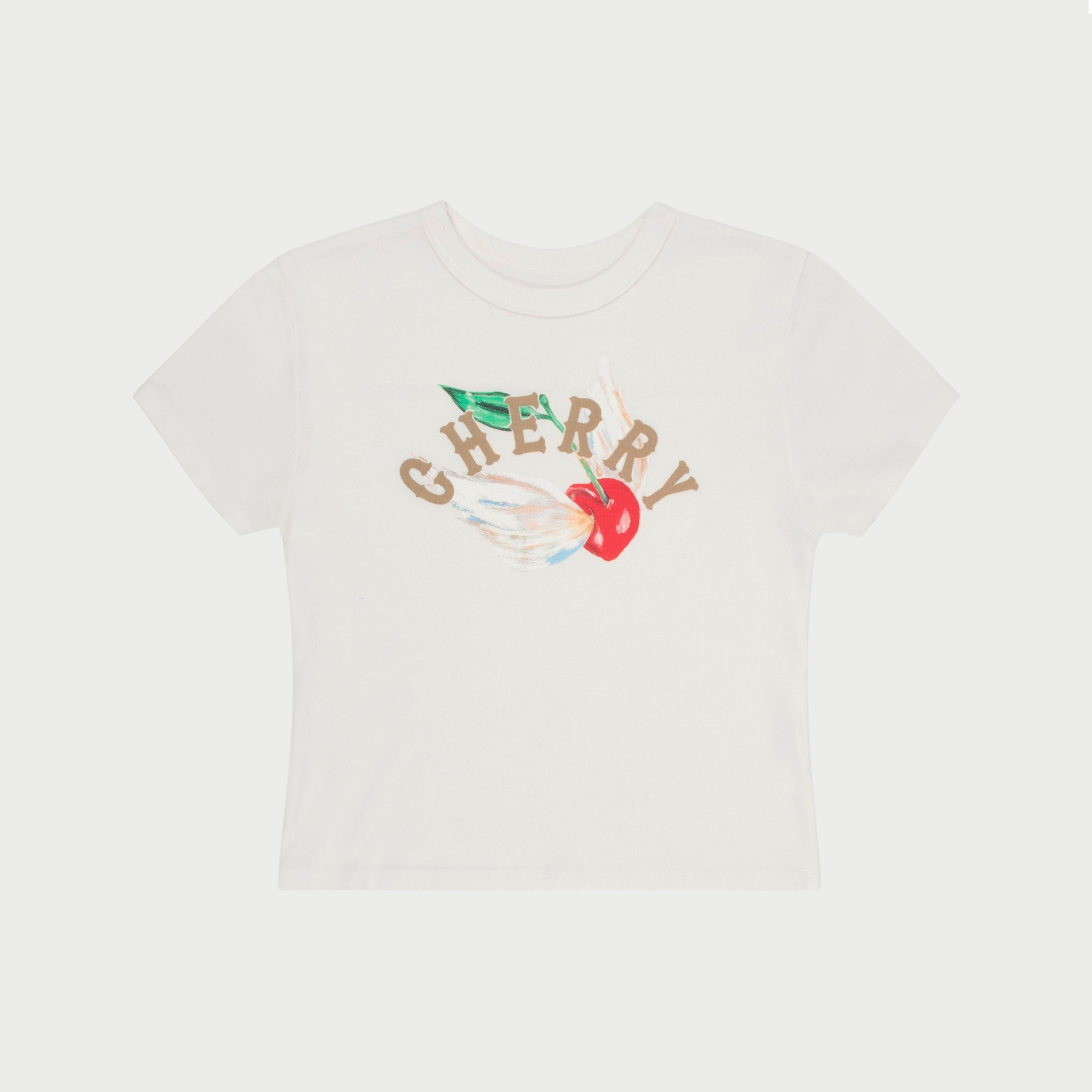 Flying Cherry Baby Tee (Vintage White)