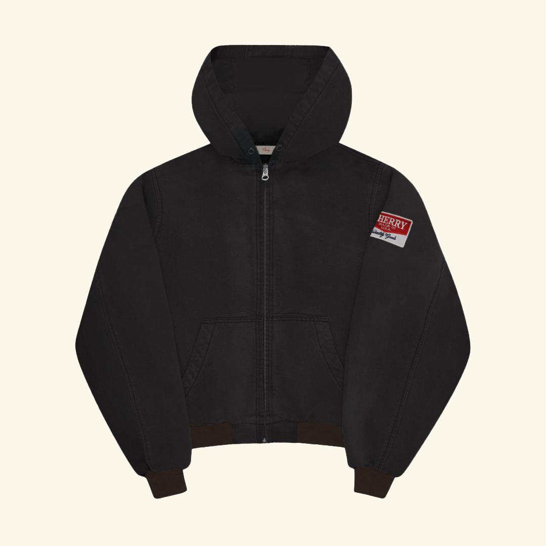 Hooded Work Jacket (Vintage Black) – CHERRY LA Hooded Work Jacket (Vintage Black) – CHERRY LA