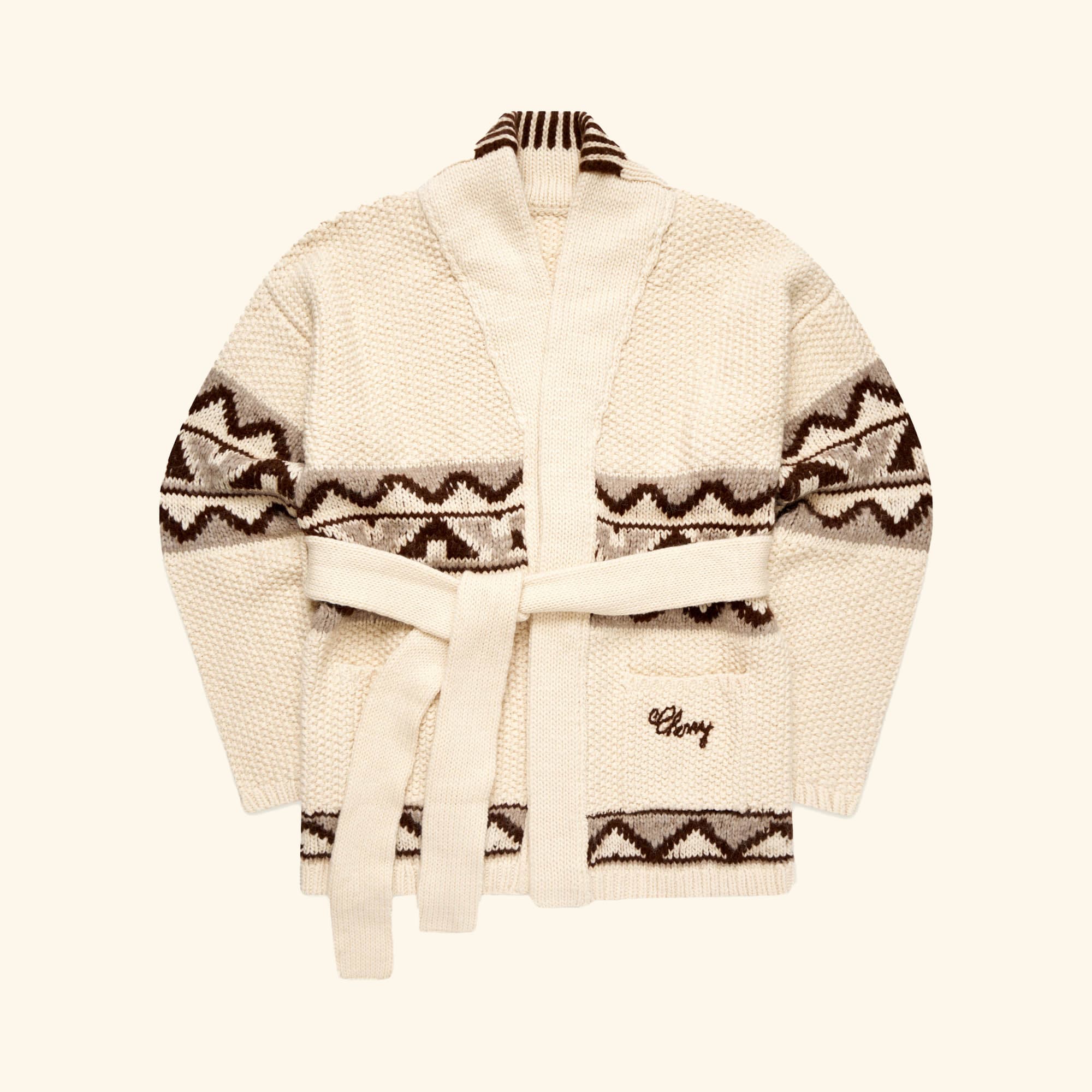 Ameri　SMOKE FLOWER SCARF JACKET Frontier Smoking Jacket (Cream) – CHERRY LA