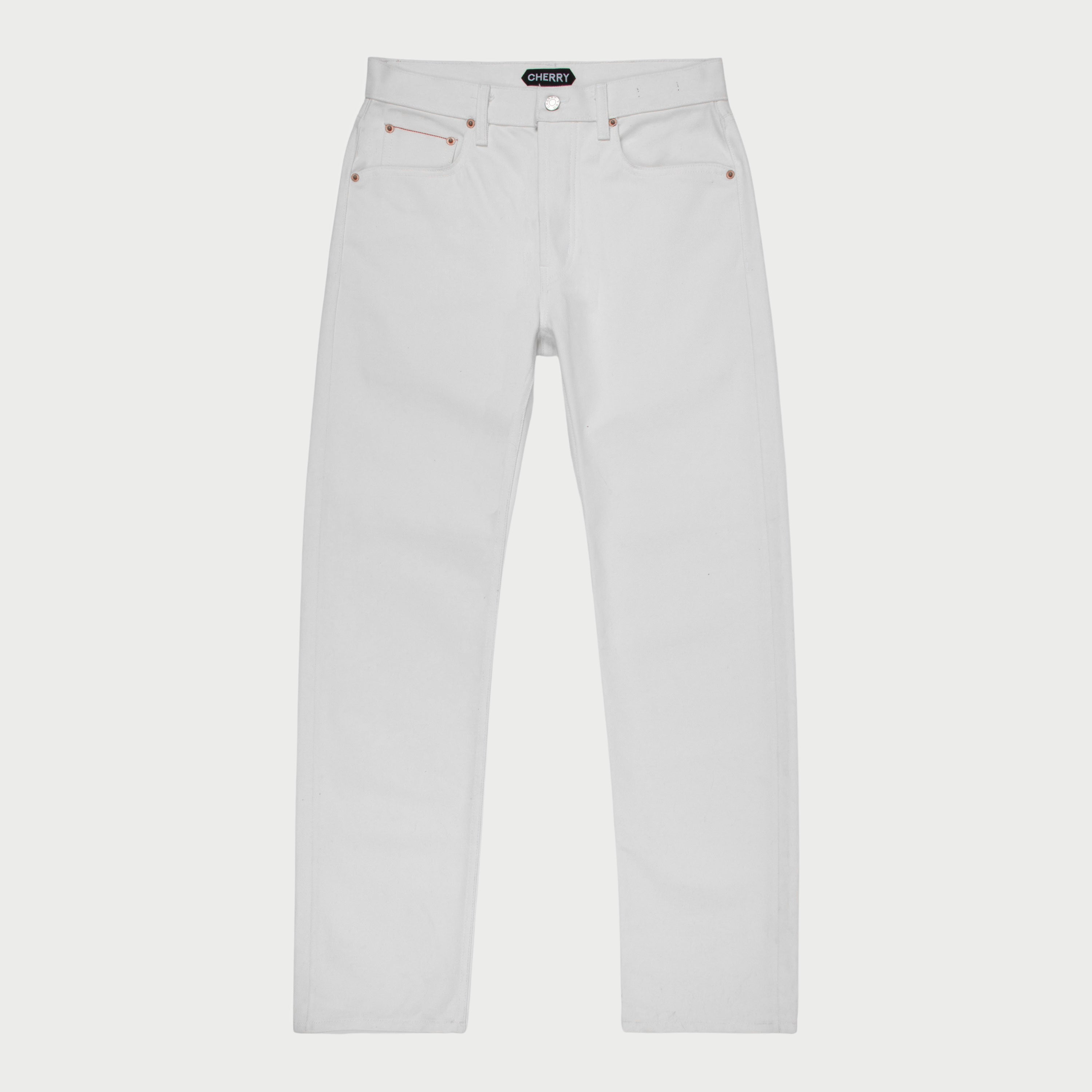 Straight Leg Pocket Denim (White) – CHERRY LA
