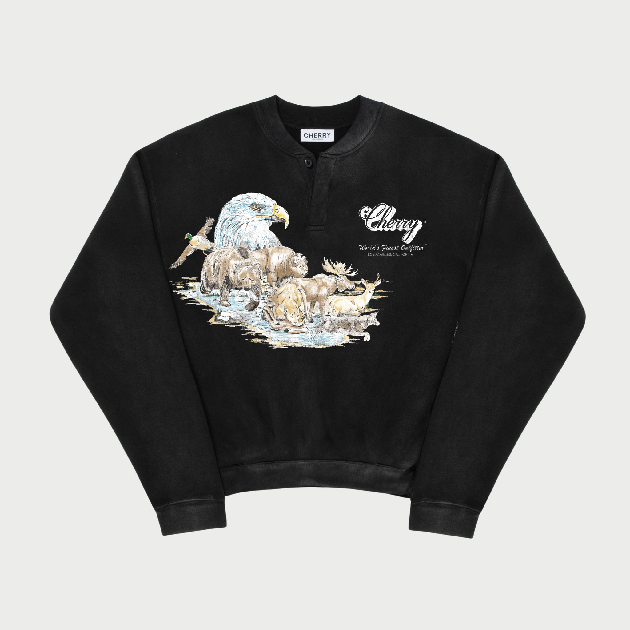 Crew Neck Cherry Los Angeles Sweatshirt CHERRY LOS ANGELES