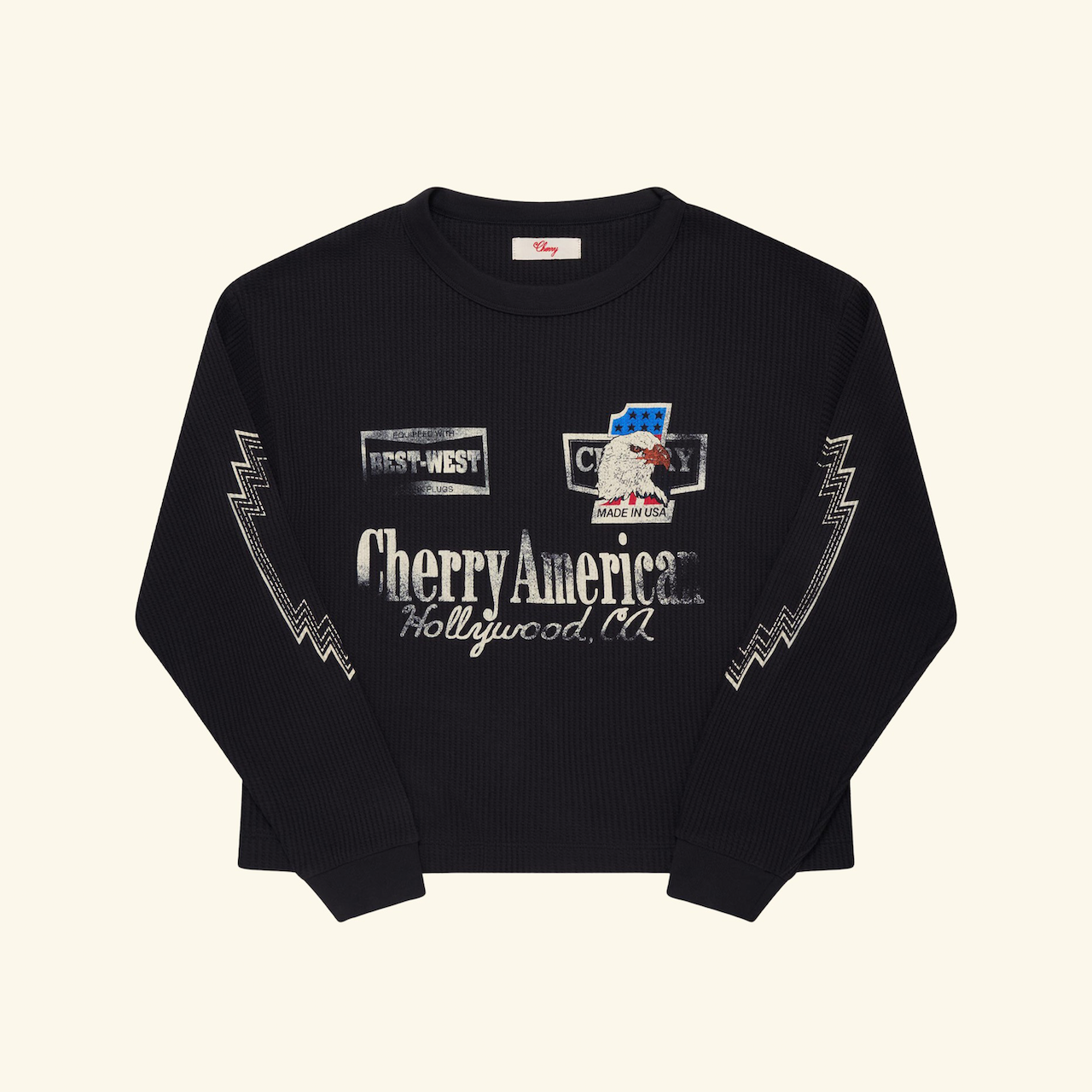 【ワイン（66）】Varsity Relaxed LS Tee drink wine, read books