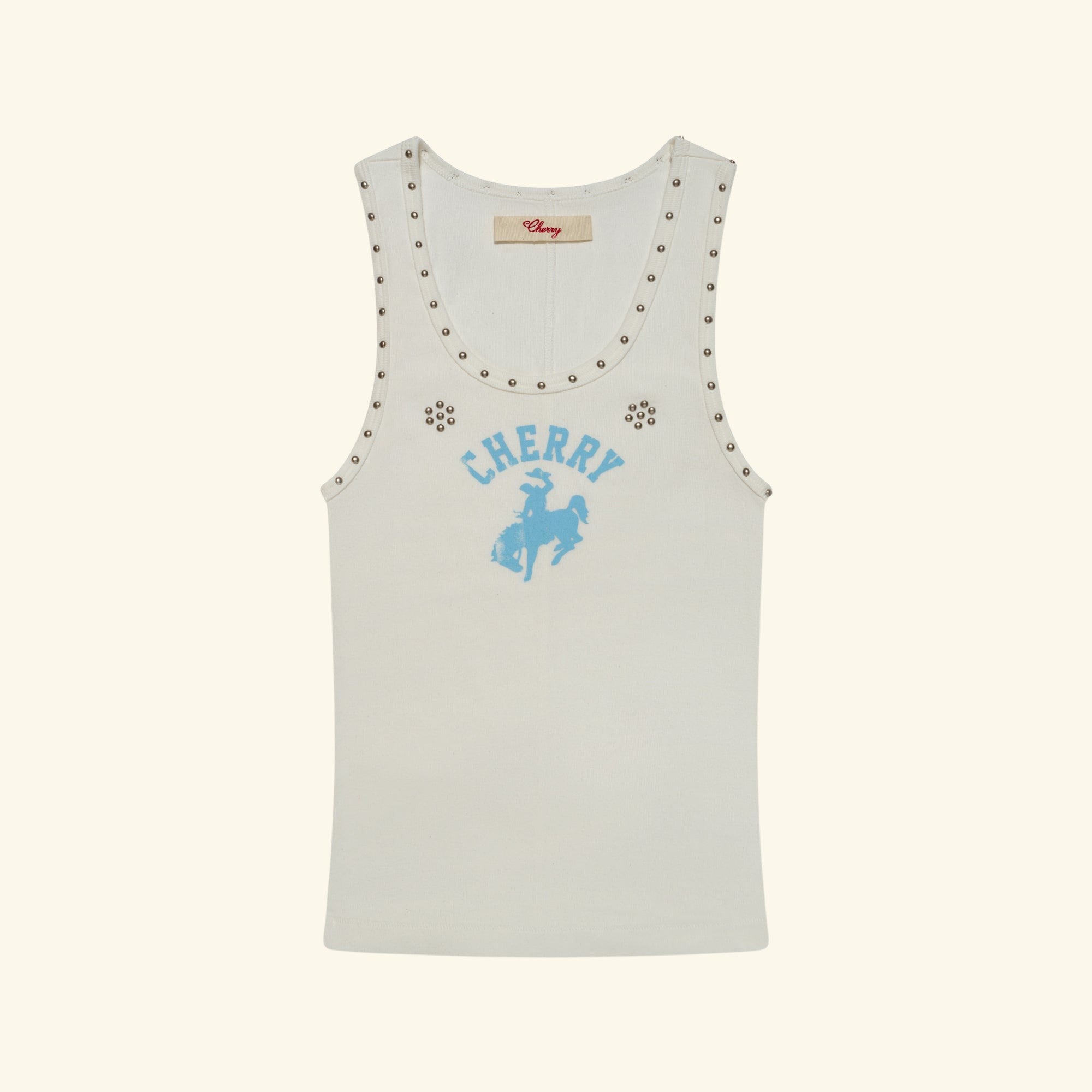 Women's Studded Tank Top (White) – CHERRY LA