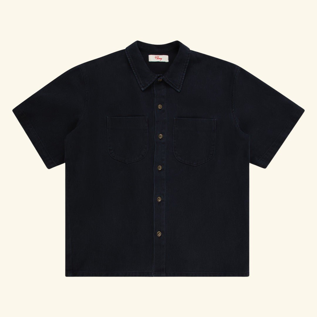 Denim Chambray Short Sleeve Shirt – CHERRY LA