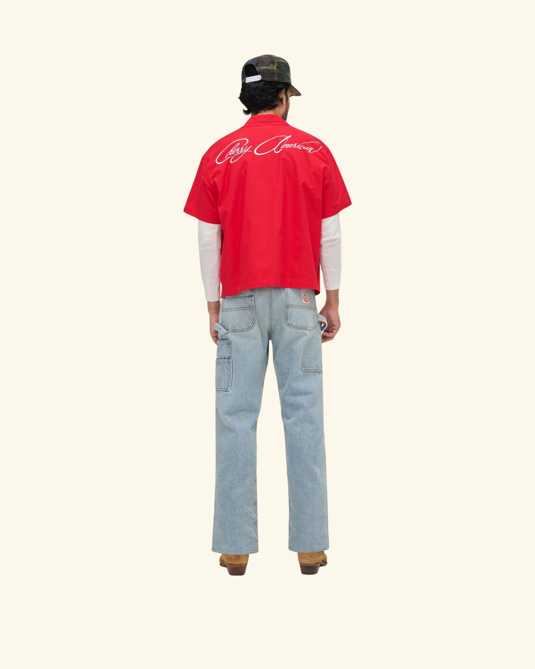 Western Twill Mechanic Shirt (Sun Faded Red)