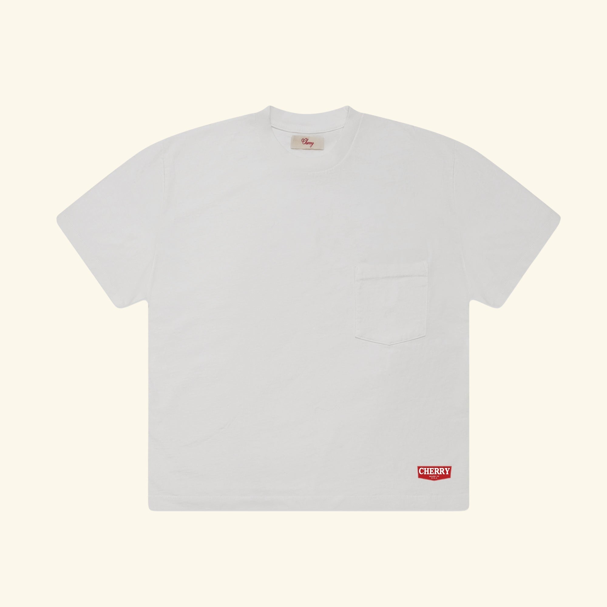 Chevron Classic Pocket T-Shirt (Vintage White) – CHERRY LA