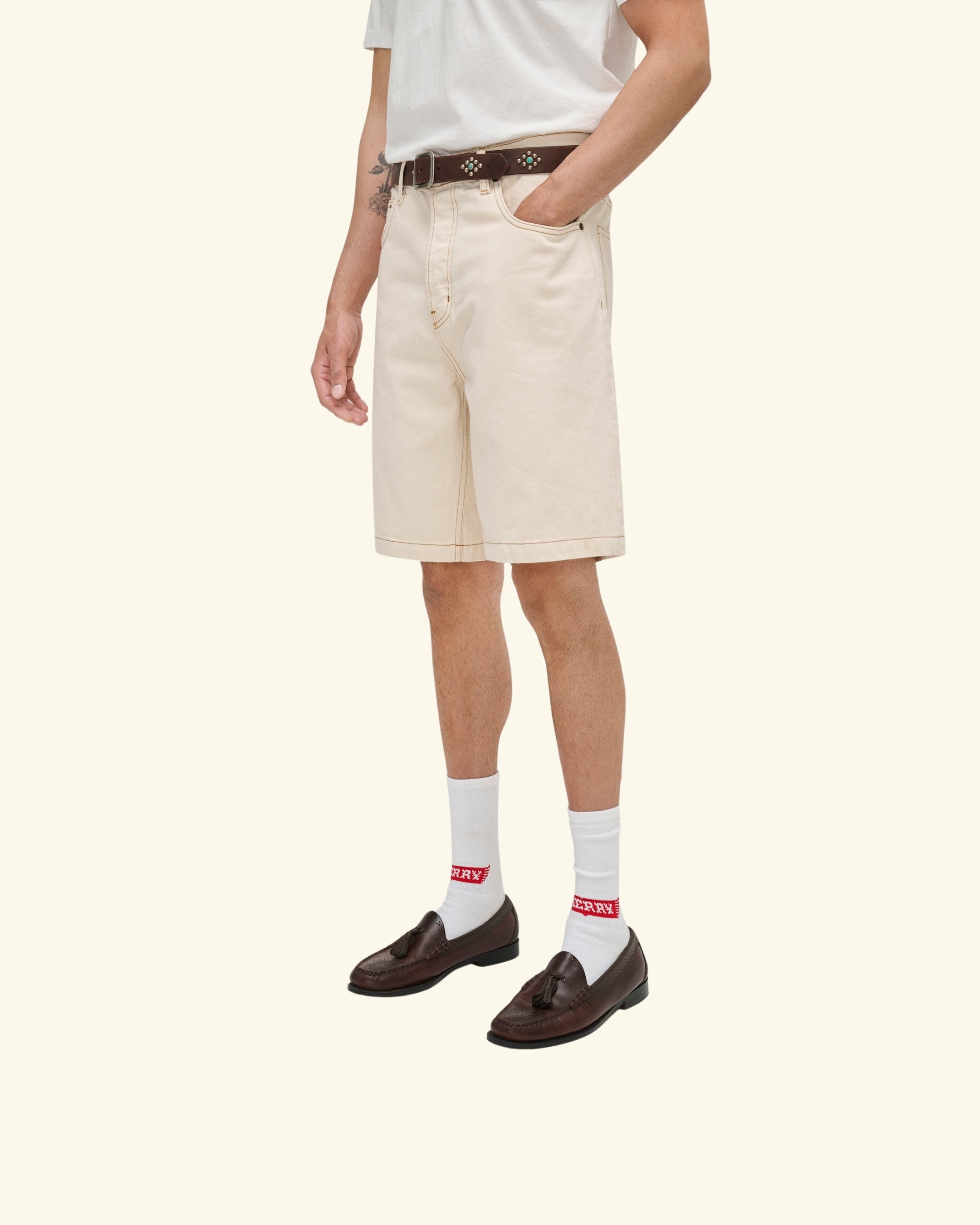 5 Pocket Twill Jorts (Ecru)