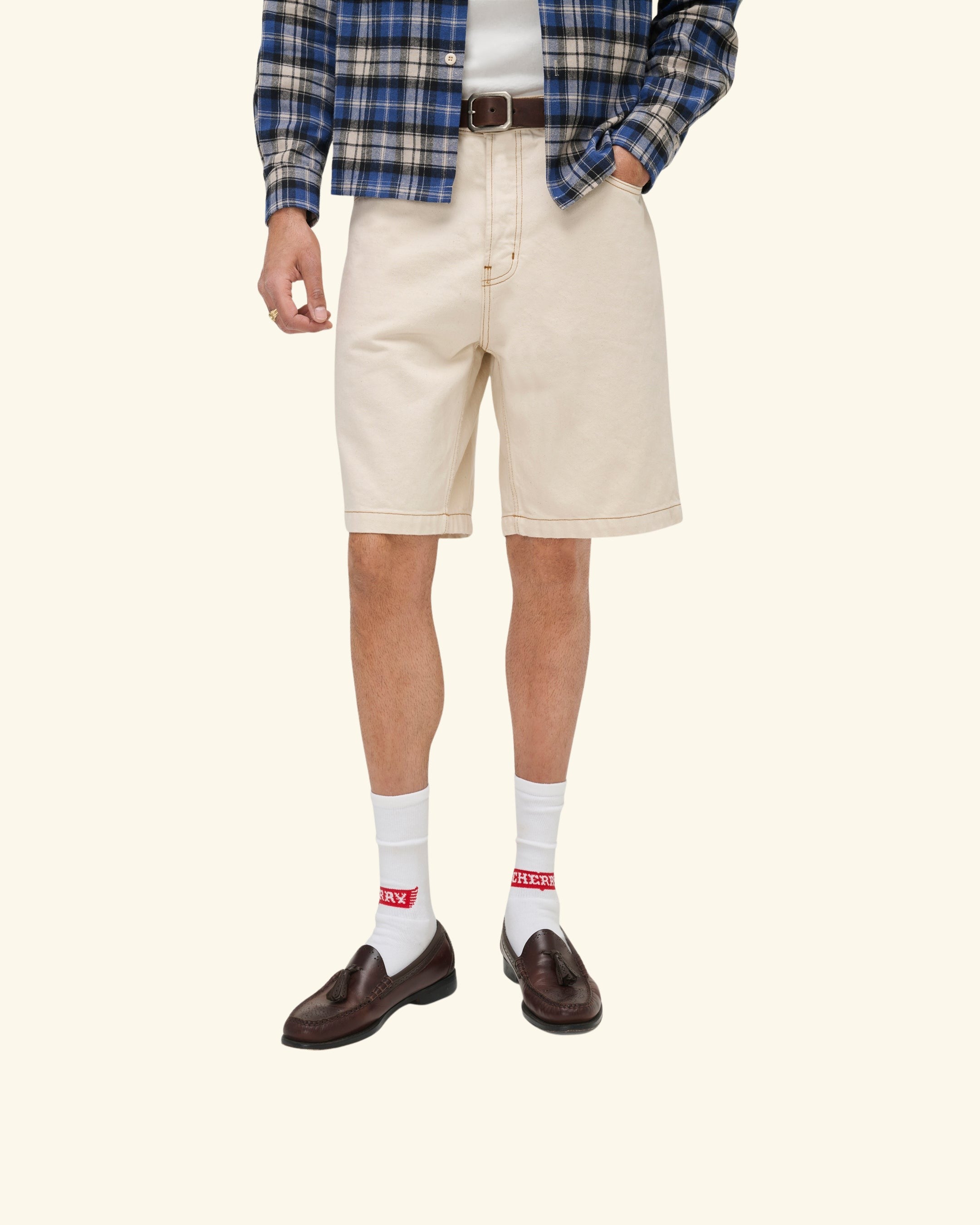 5 Pocket Twill Jorts (Ecru)