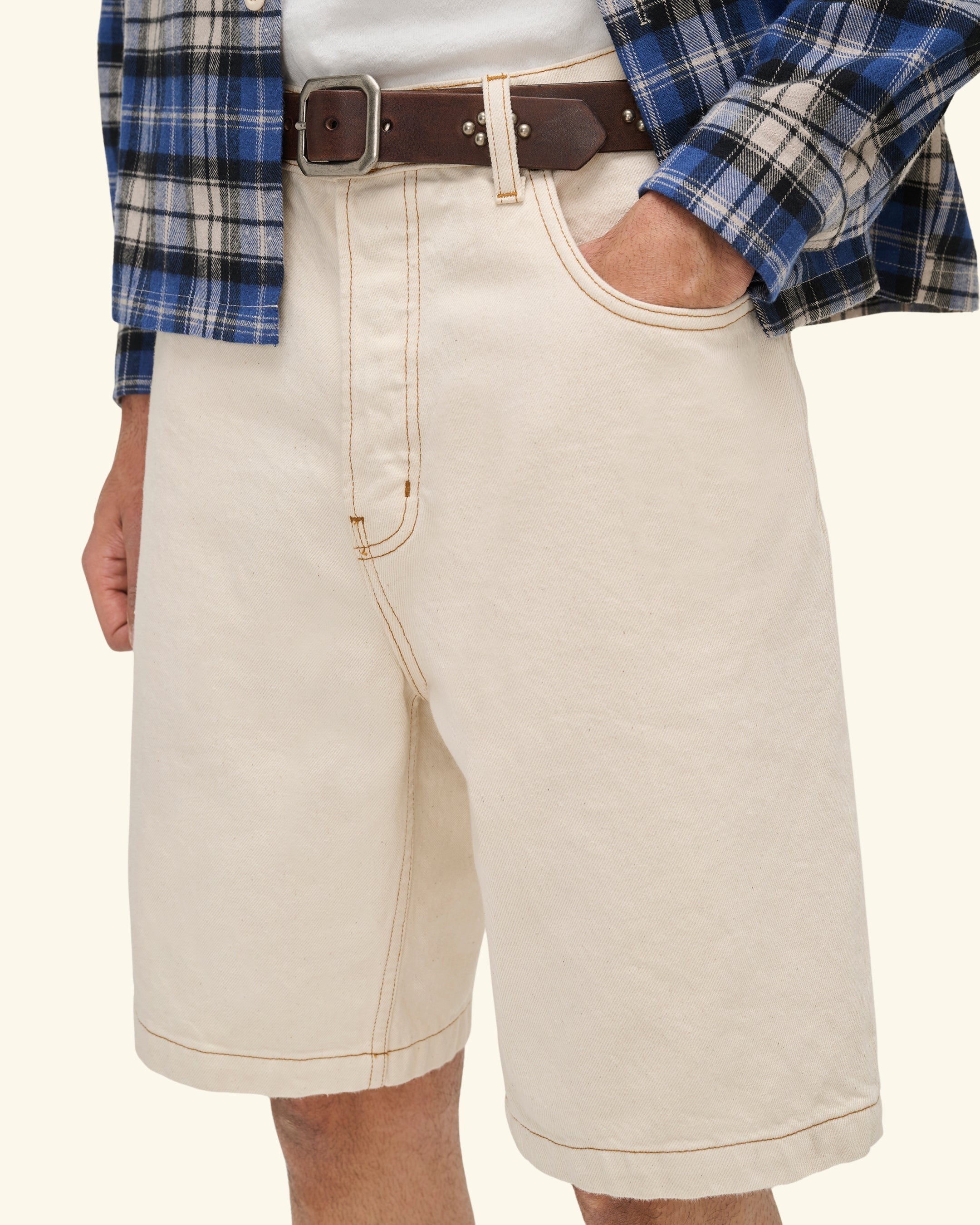 5 Pocket Twill Jorts (Ecru)