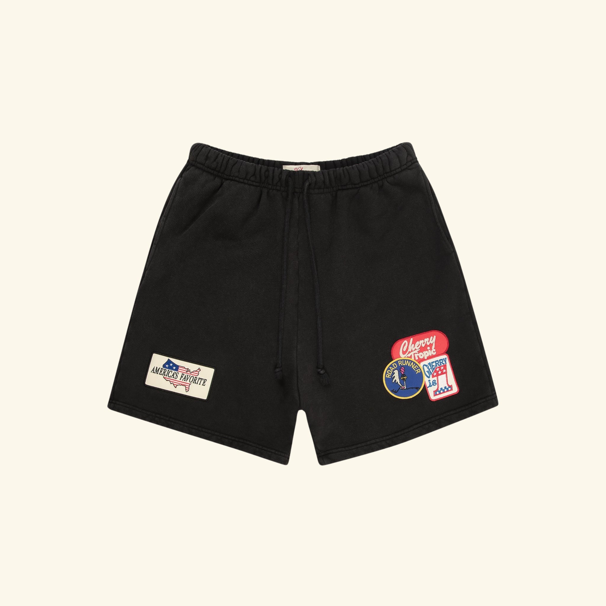 Patchwork Sweatshorts (Vintage Black) – CHERRY LA