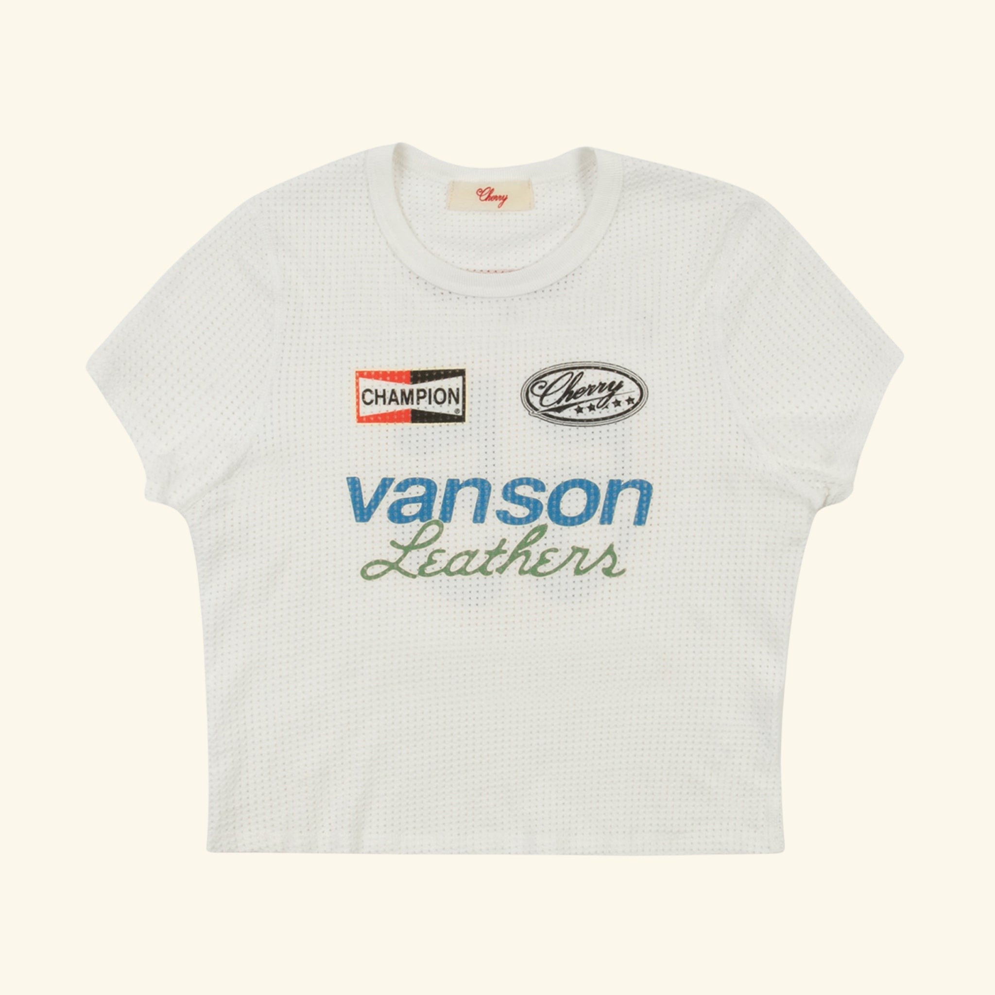 Vanson Mesh Baby Tee (Vintage White) – CHERRY LA