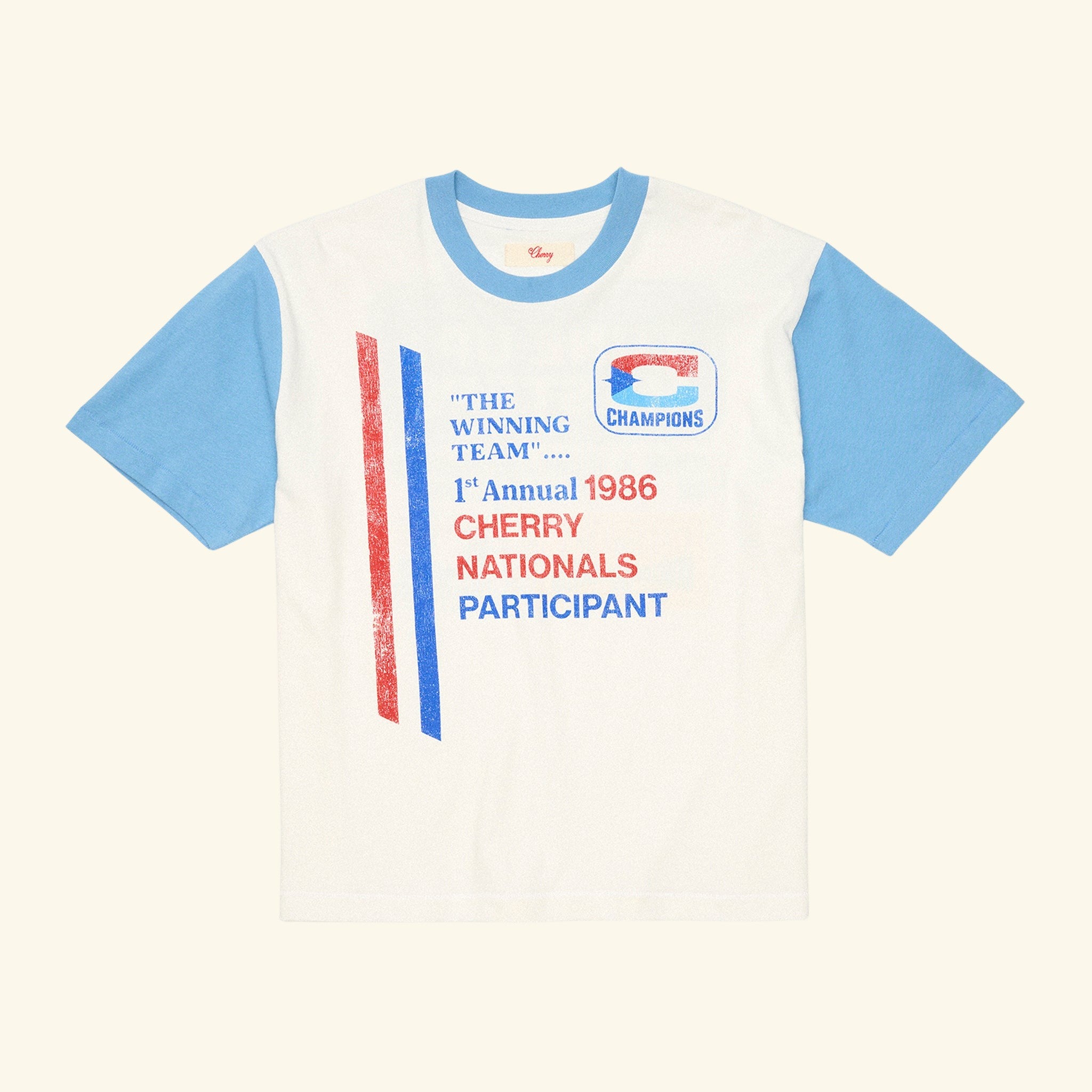 Cherry Nationals Boxy Tee (White/Blue) – CHERRY LA