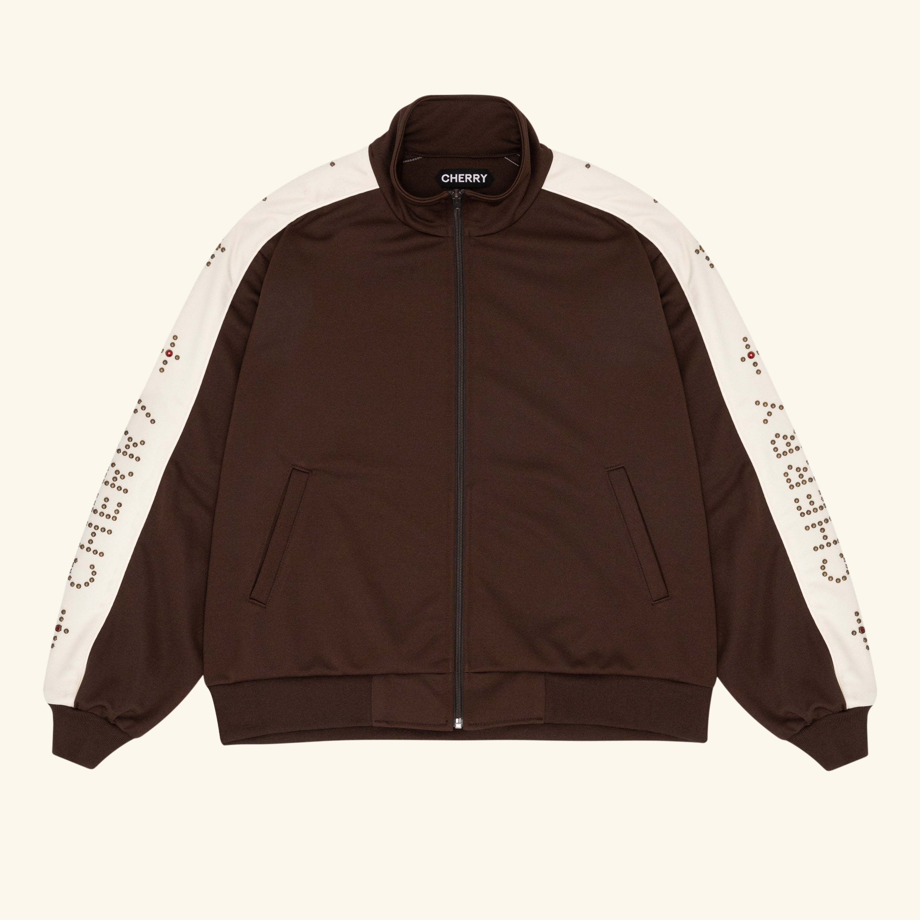 Studded Track Jacket (Brown) – CHERRY LA