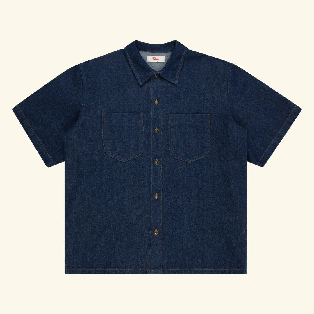 Denim Chambray Short Sleeve Shirt – CHERRY LA