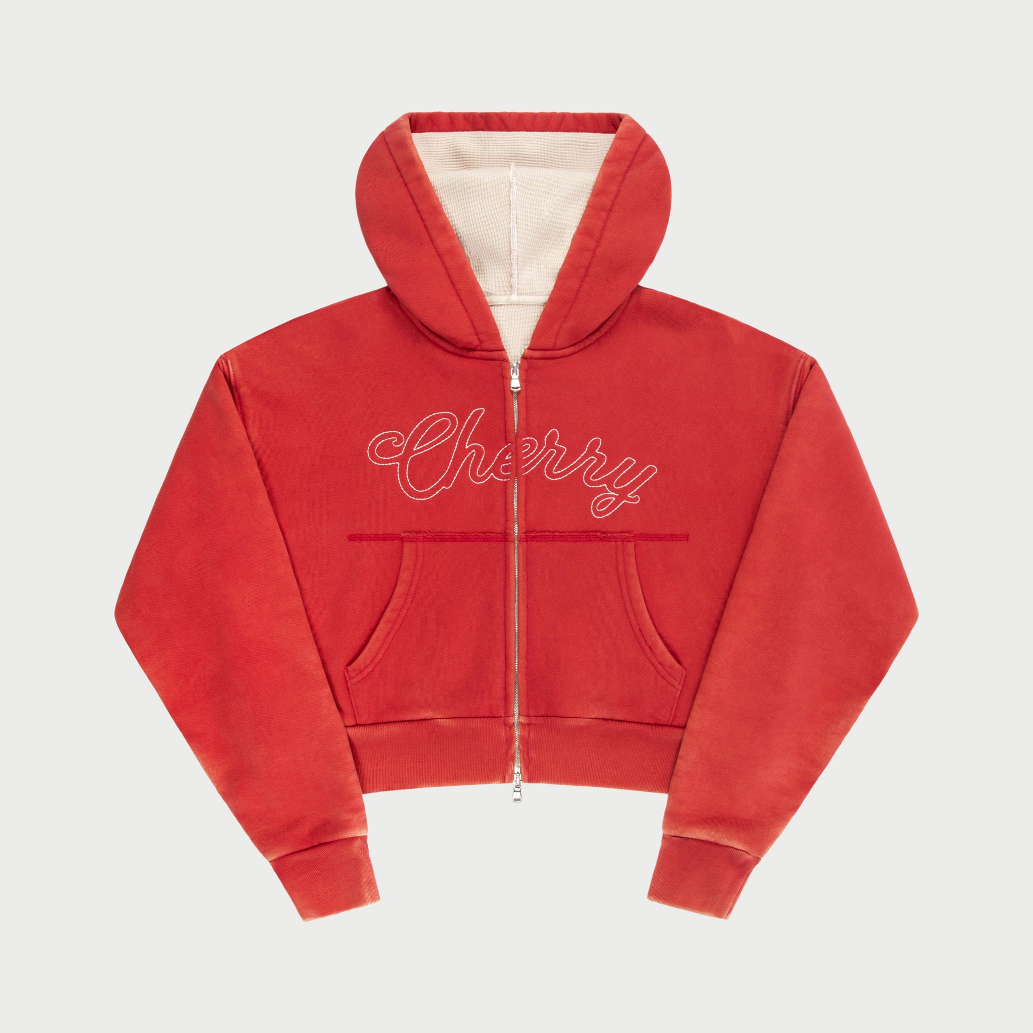 Guide Series Thermal Lined Zip Hoodie Sweatshirt Adult Small Red Beige Heavy