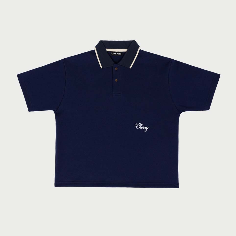 Boxy Polo (Navy) – CHERRY LA - Main Image