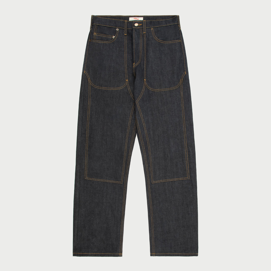 Buckle Back Denim Double Knees (Raw Indigo)