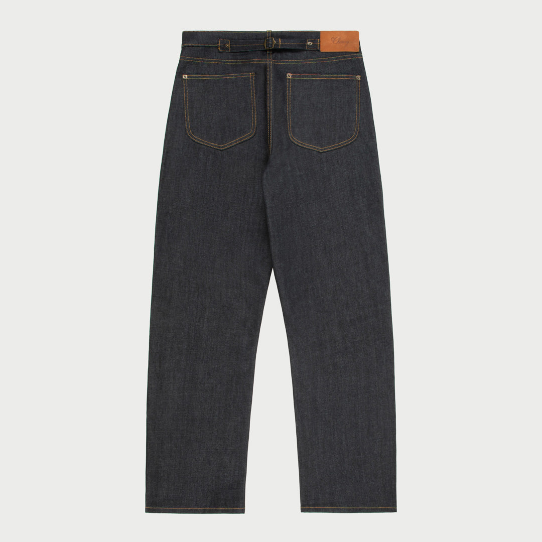 Buckle Back Denim Double Knees (Raw Indigo)