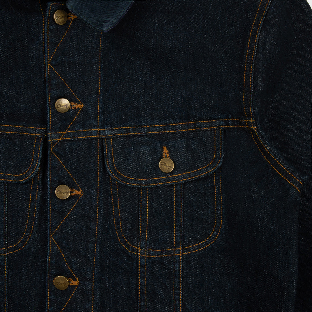 Studded Denim Trucker Jacket (Indigo)