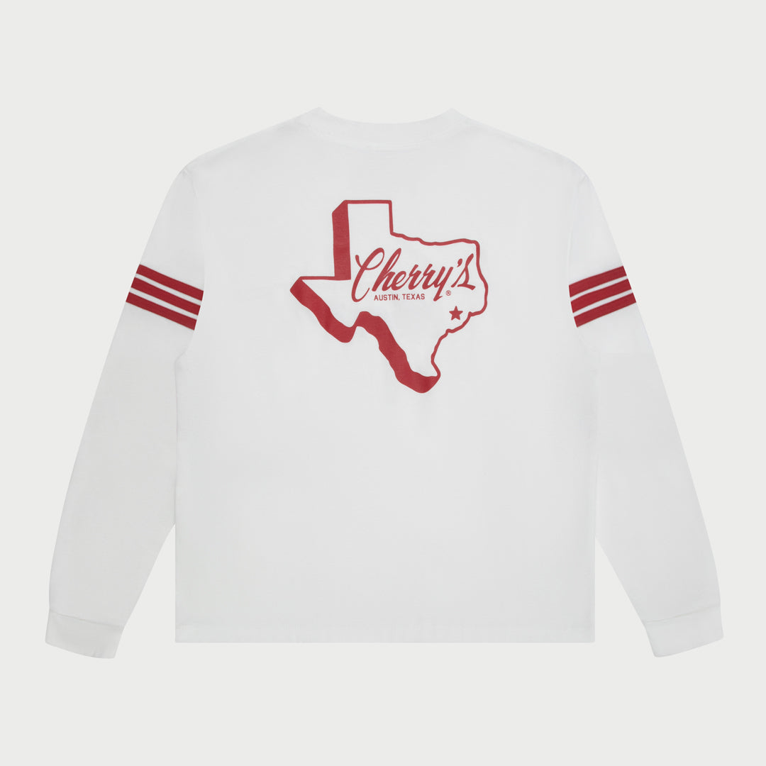 Austin Stripe Long Sleeve T-Shirt (White)