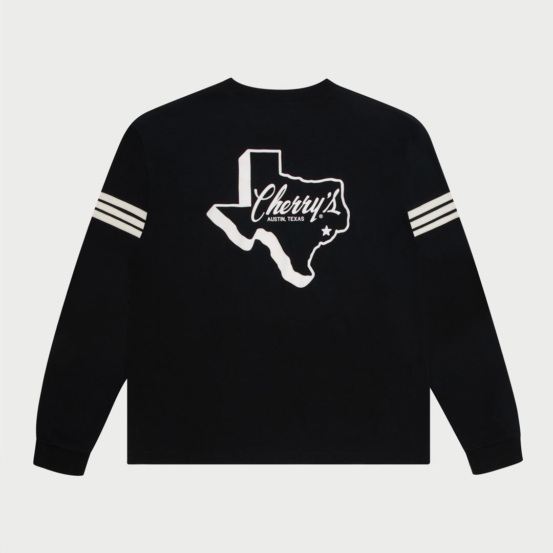 Austin Stripe Long Sleeve T-Shirt (Black)