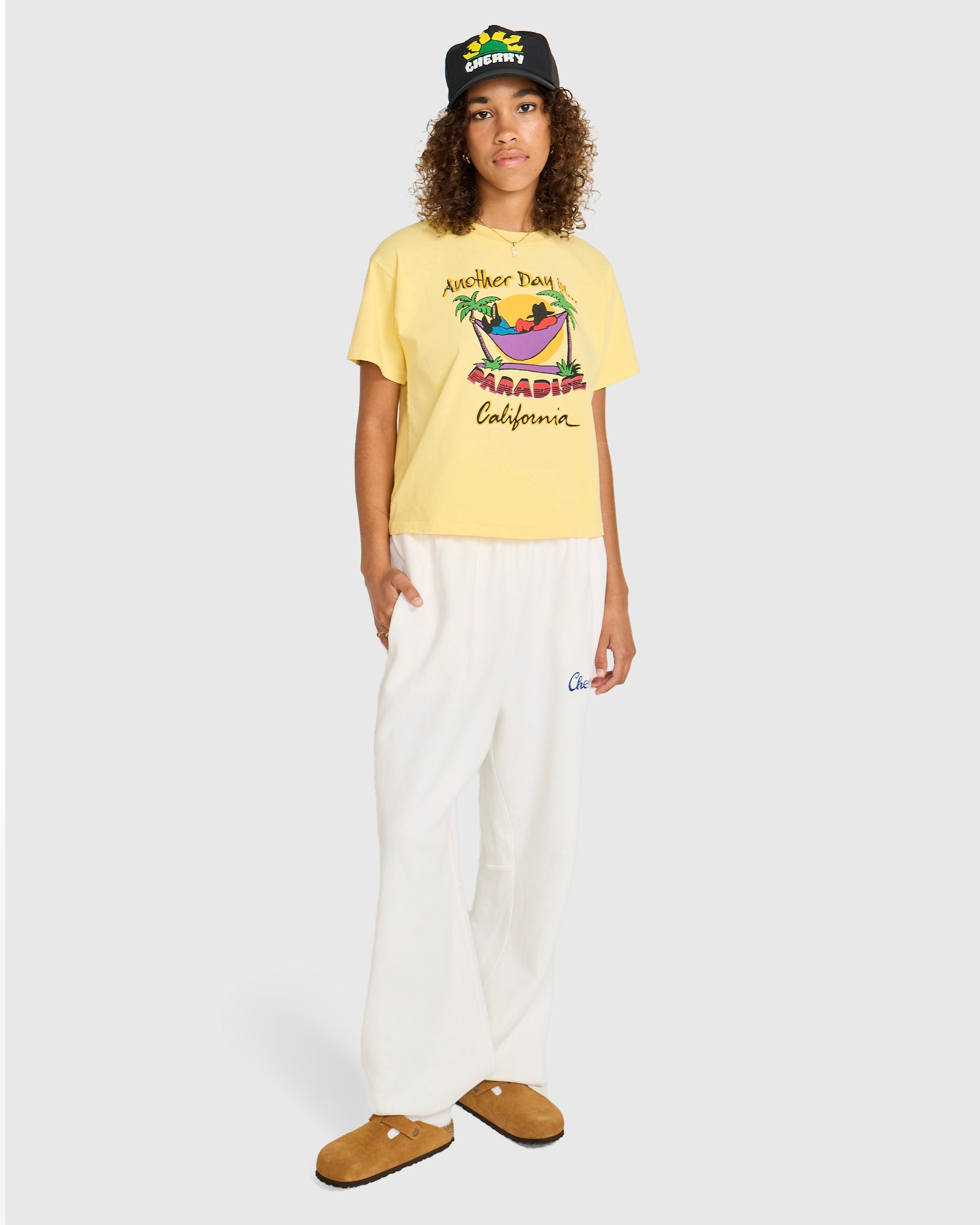 Paradise Boxy Baby Tee (Canary Yellow)