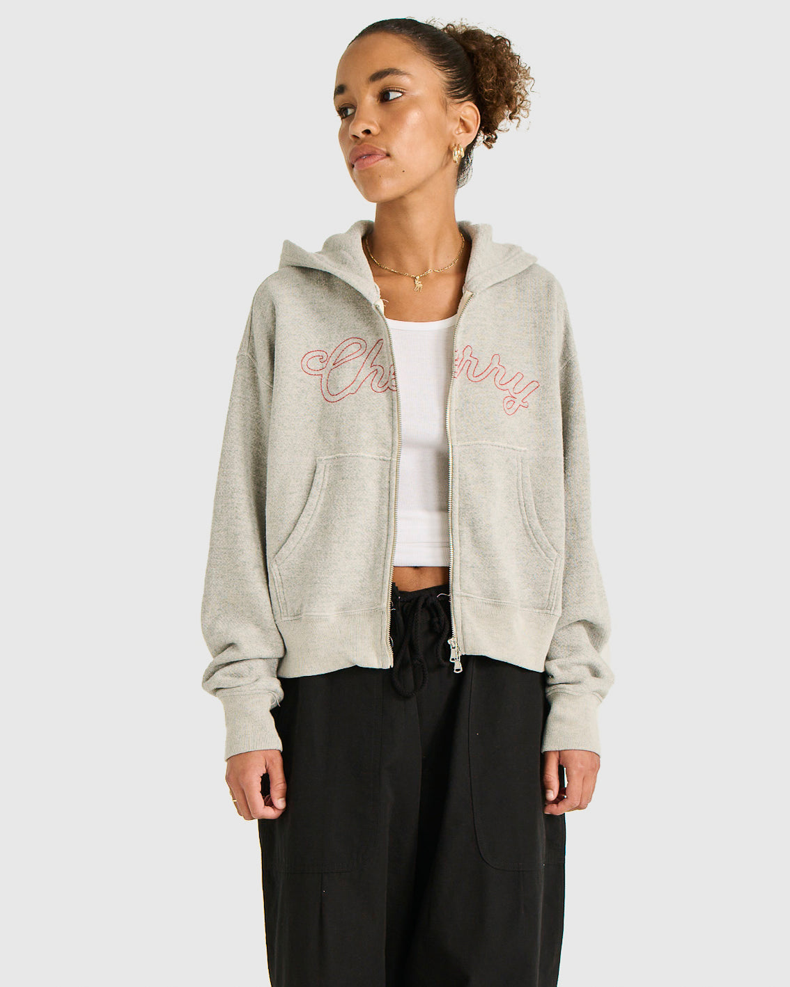 Women's Zip-Up Hoodie (Heather Grey)