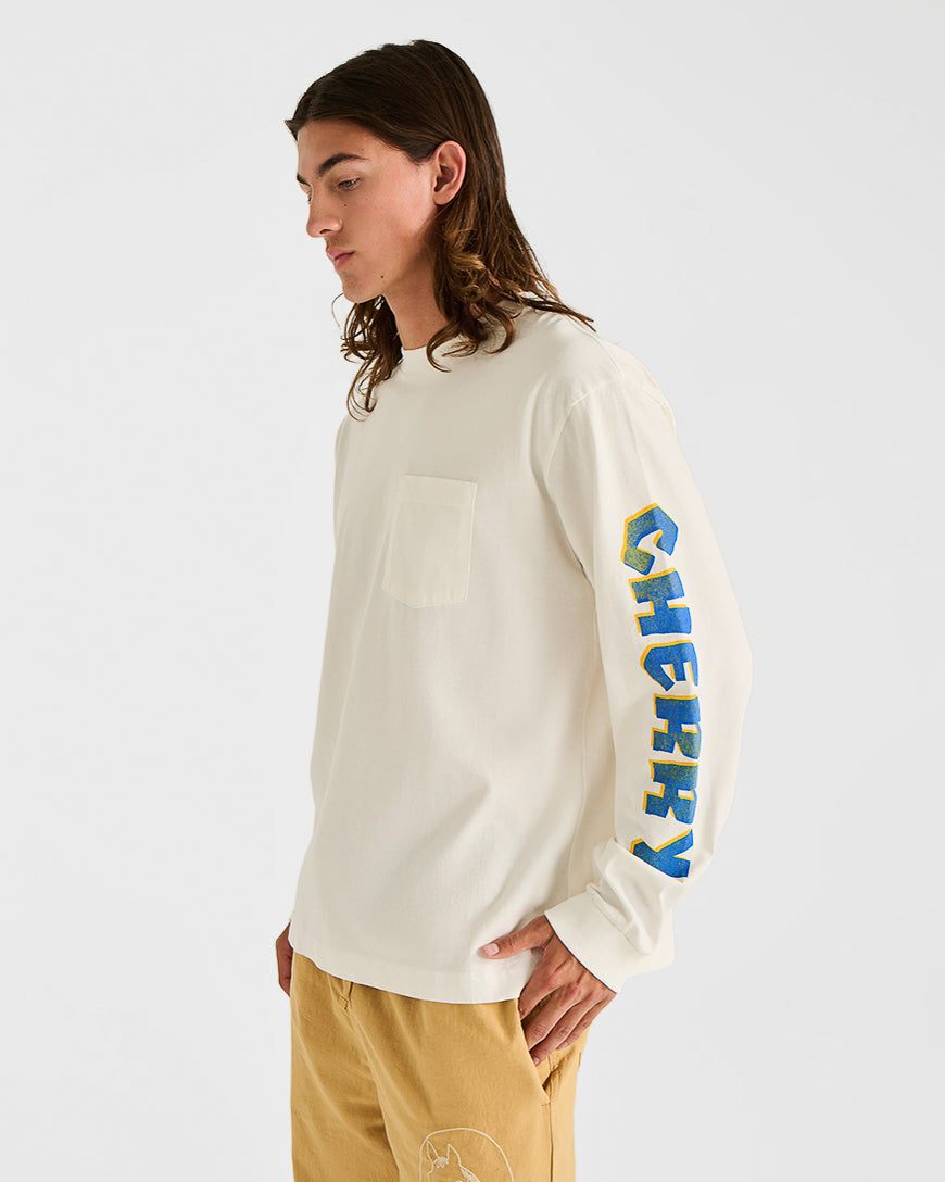 Sunset  Pocket Tee L/S (White)