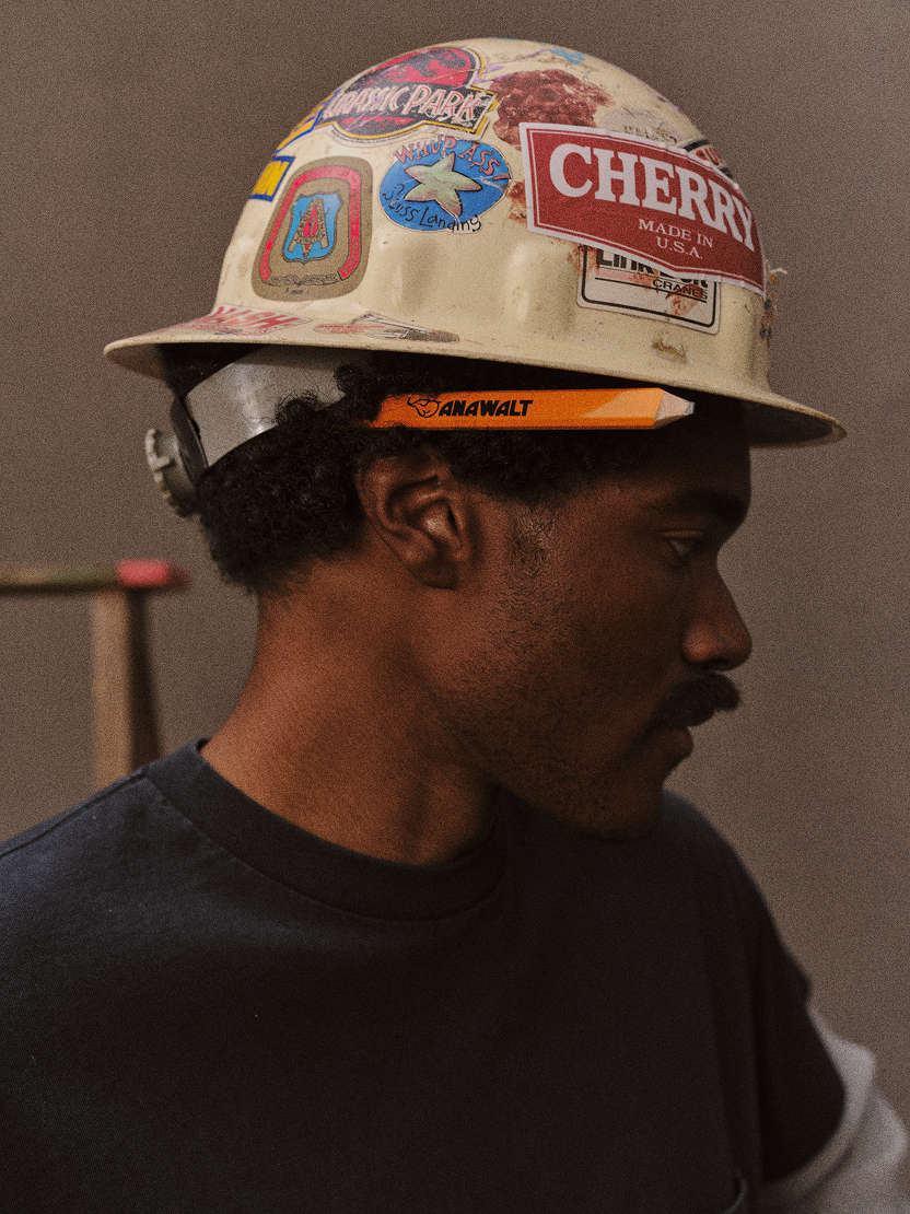 Cherry x Anawalt hard hat detail