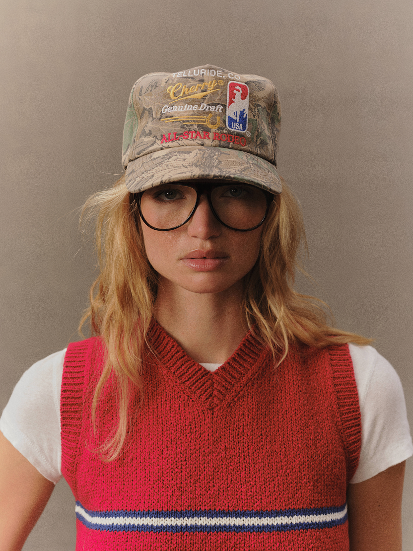 Fall 2026 red knit portrait