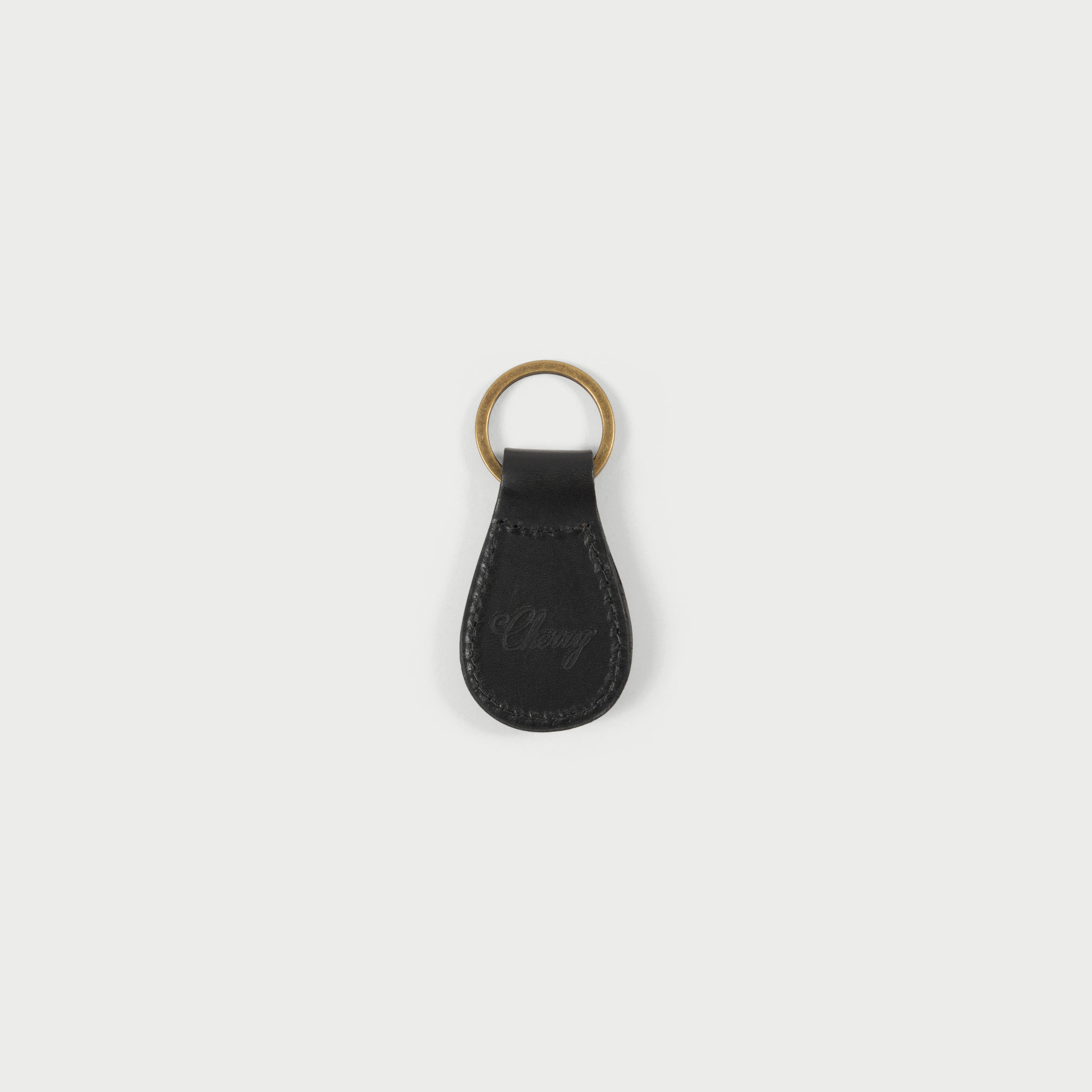 Leather Studded Keychain (Black)