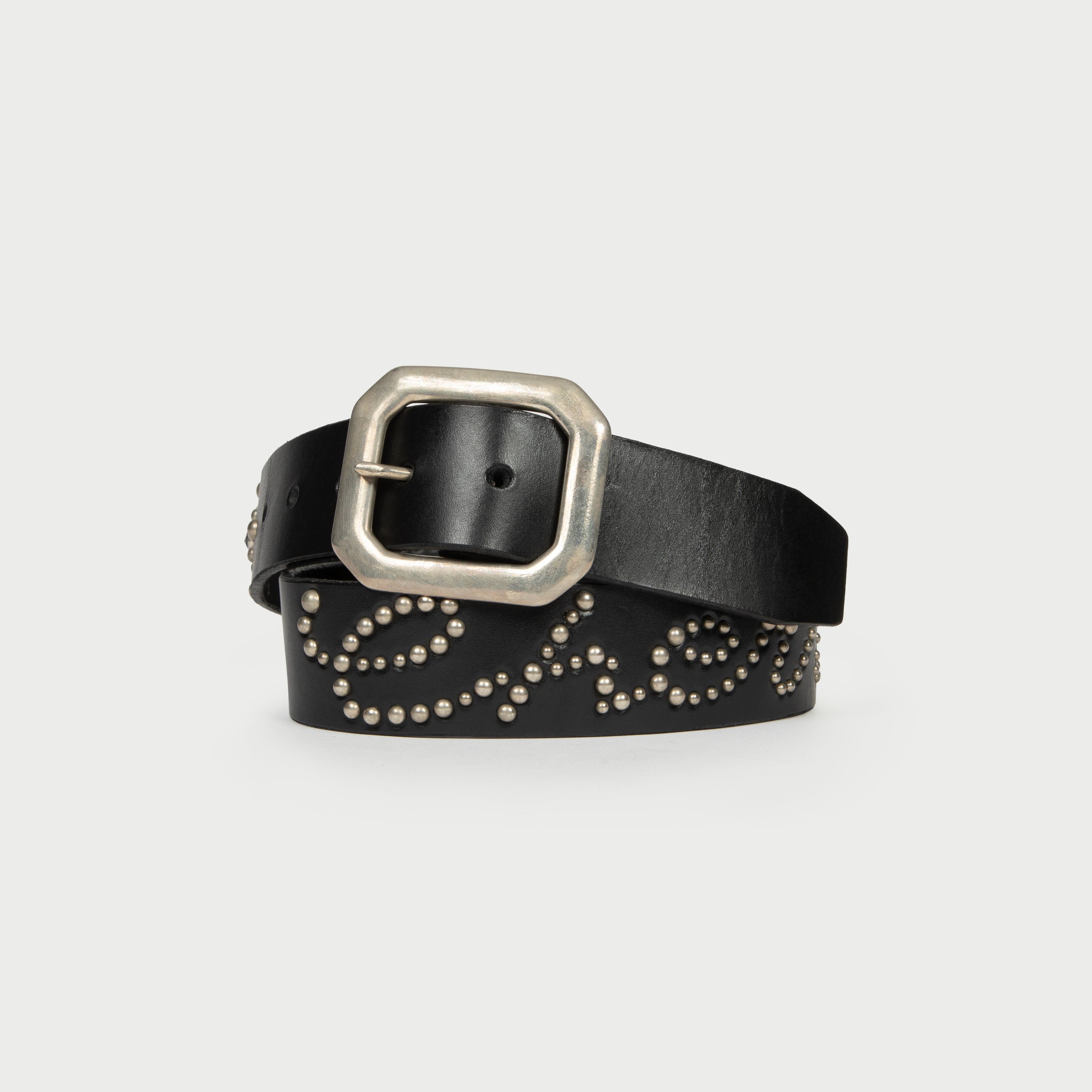 Cherry Studded Leather Belt (Black)