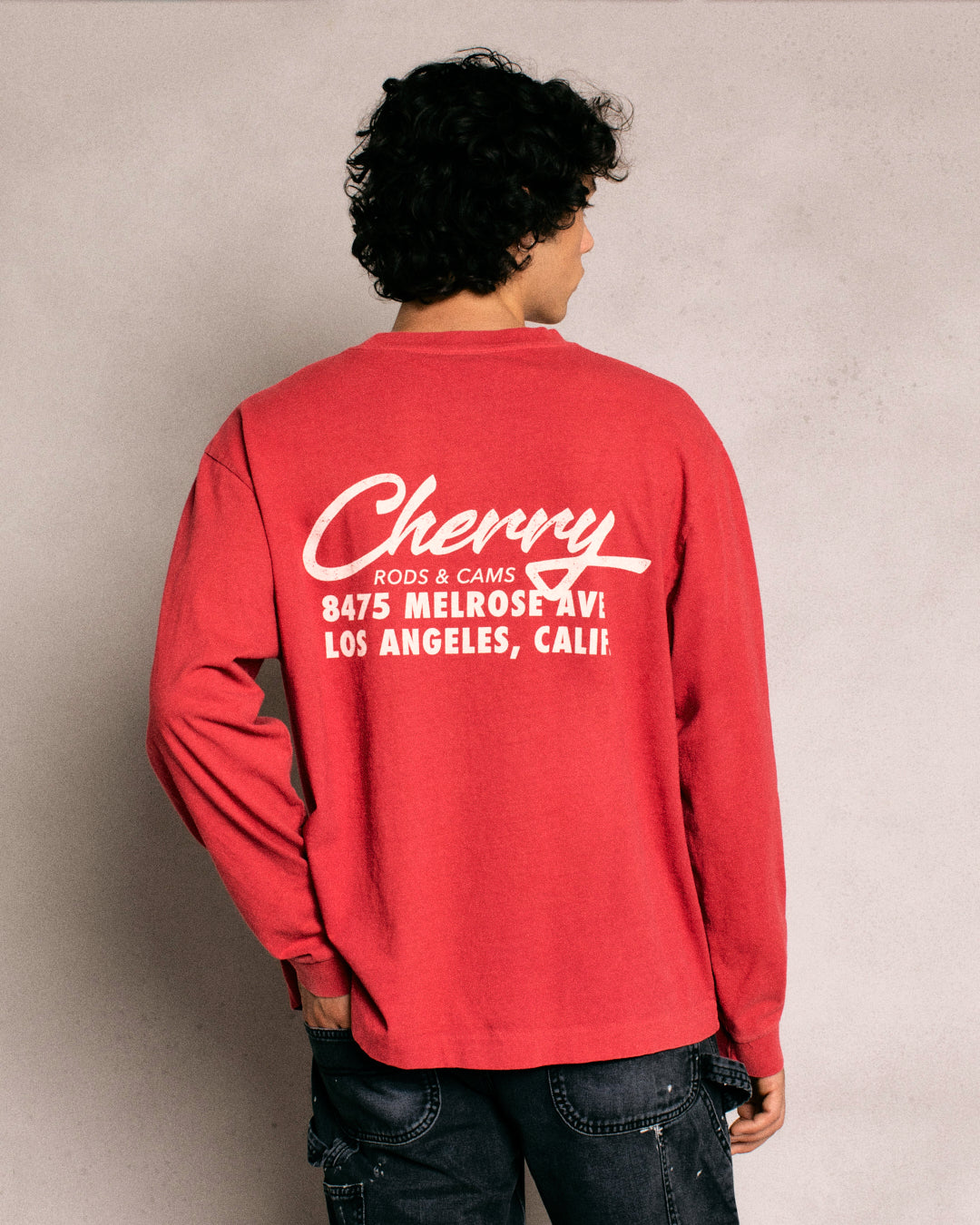 Cherry Cams Pocket L/S T-Shirt (Vintage Red)
