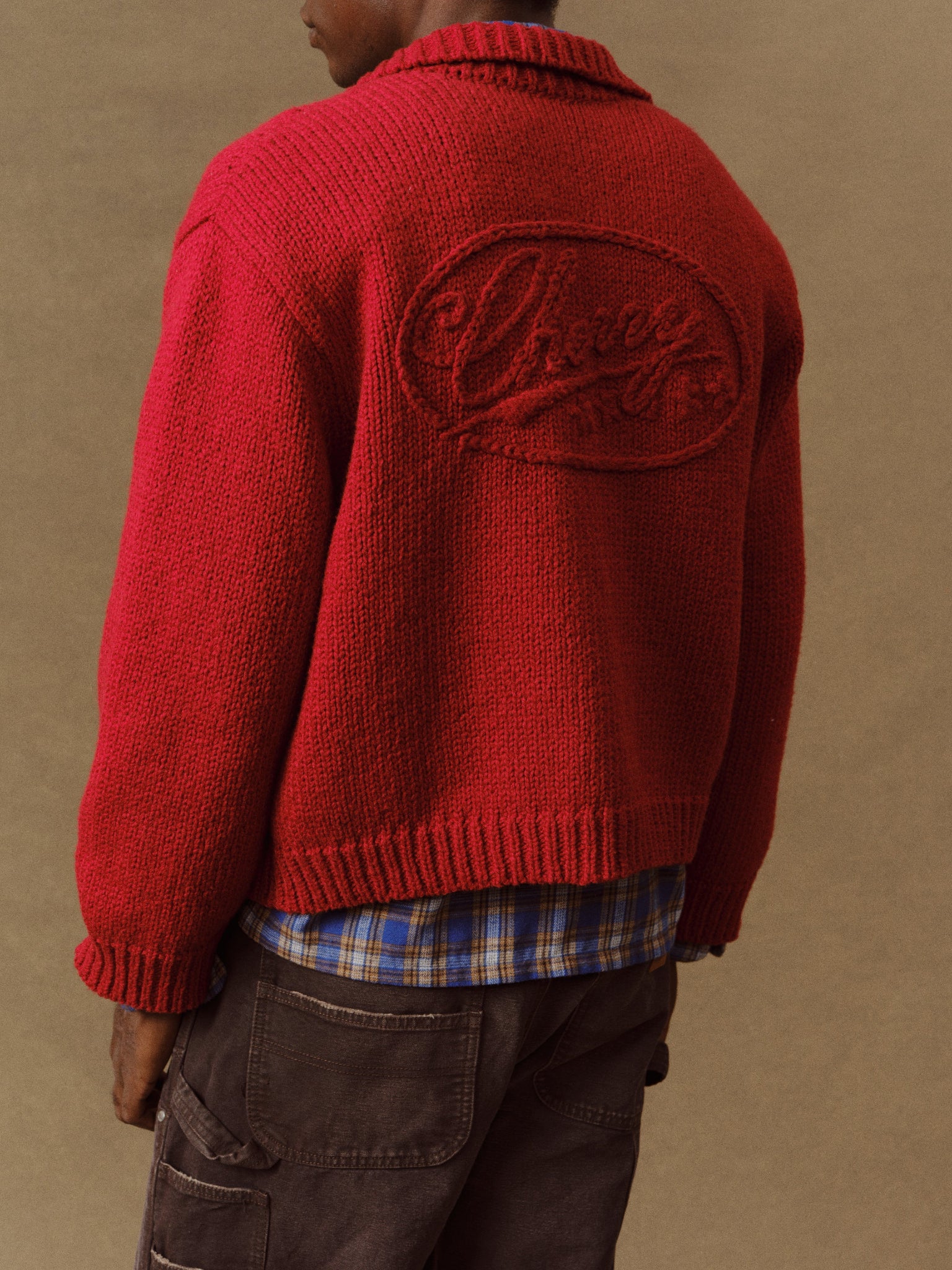 5 Star Cotton Knit Zip Jacket (Cherry Red)