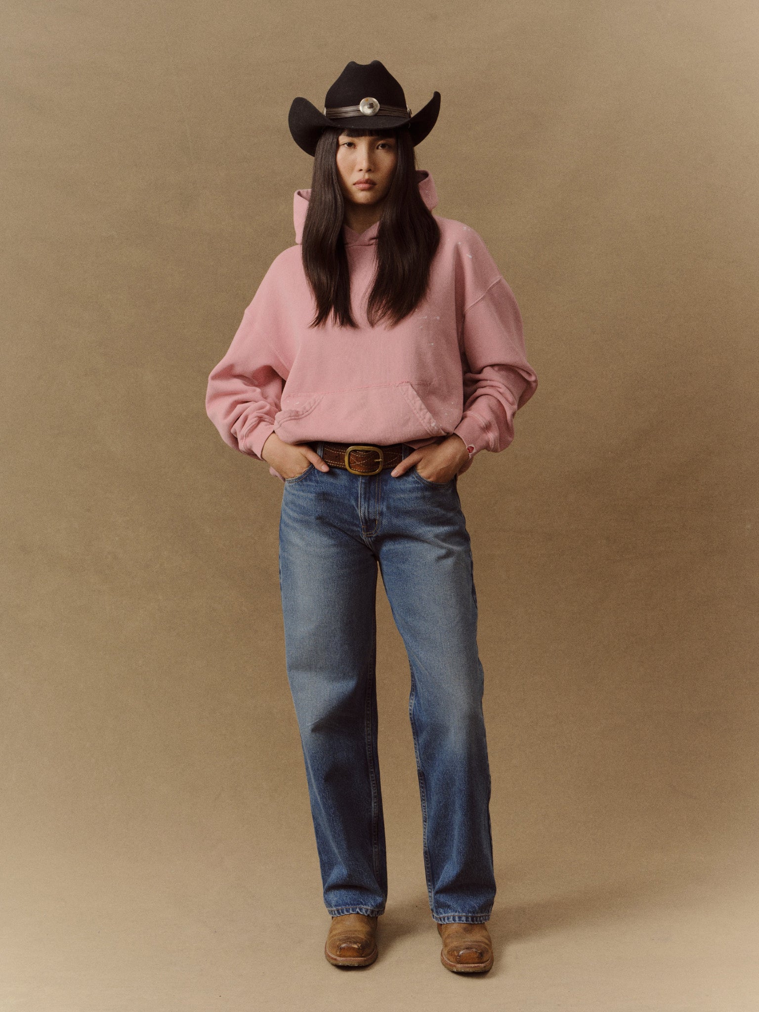 Valentine's Distressed Hoodie (Dusty Pink)