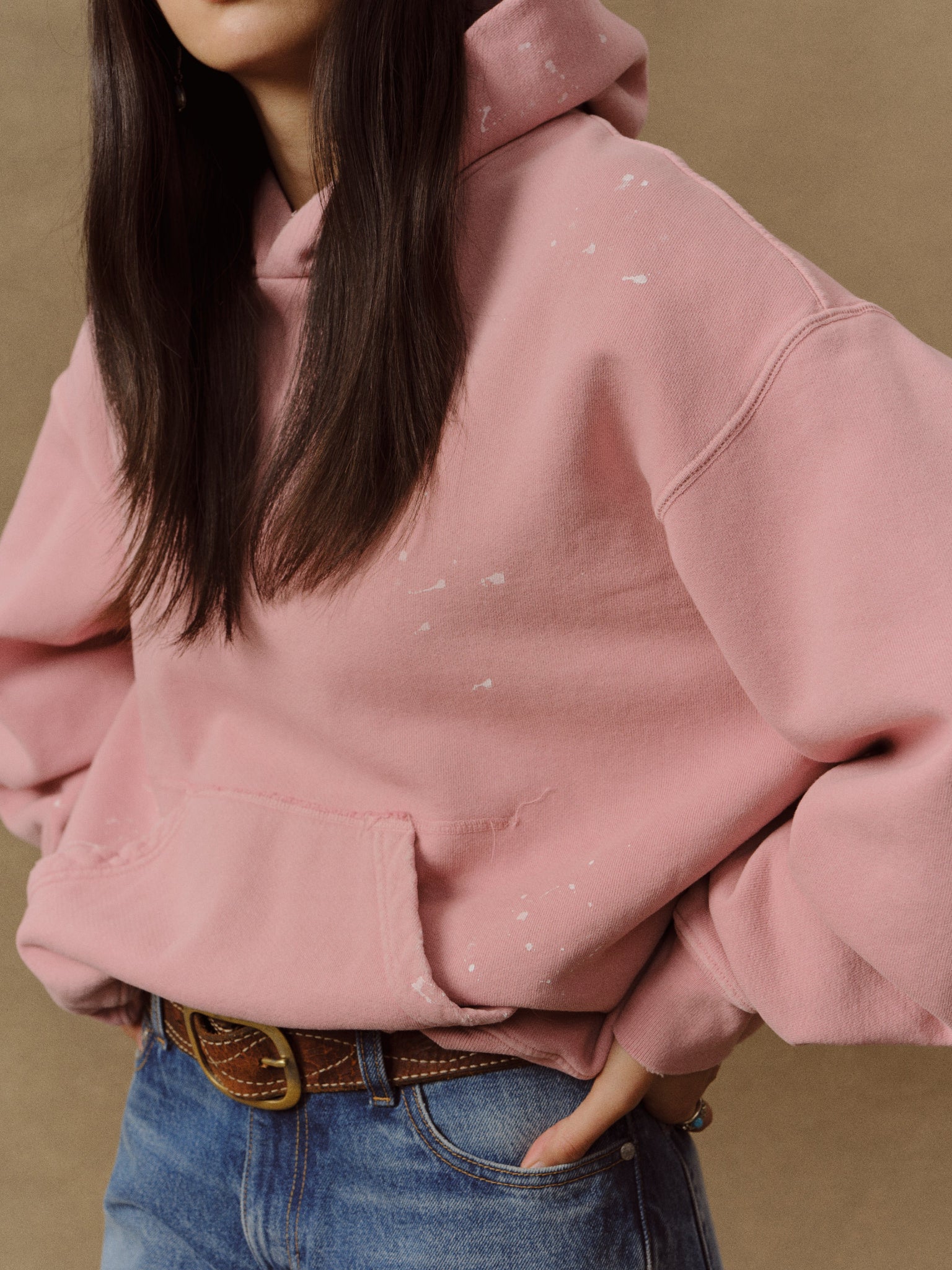 Valentine's Distressed Hoodie (Dusty Pink)