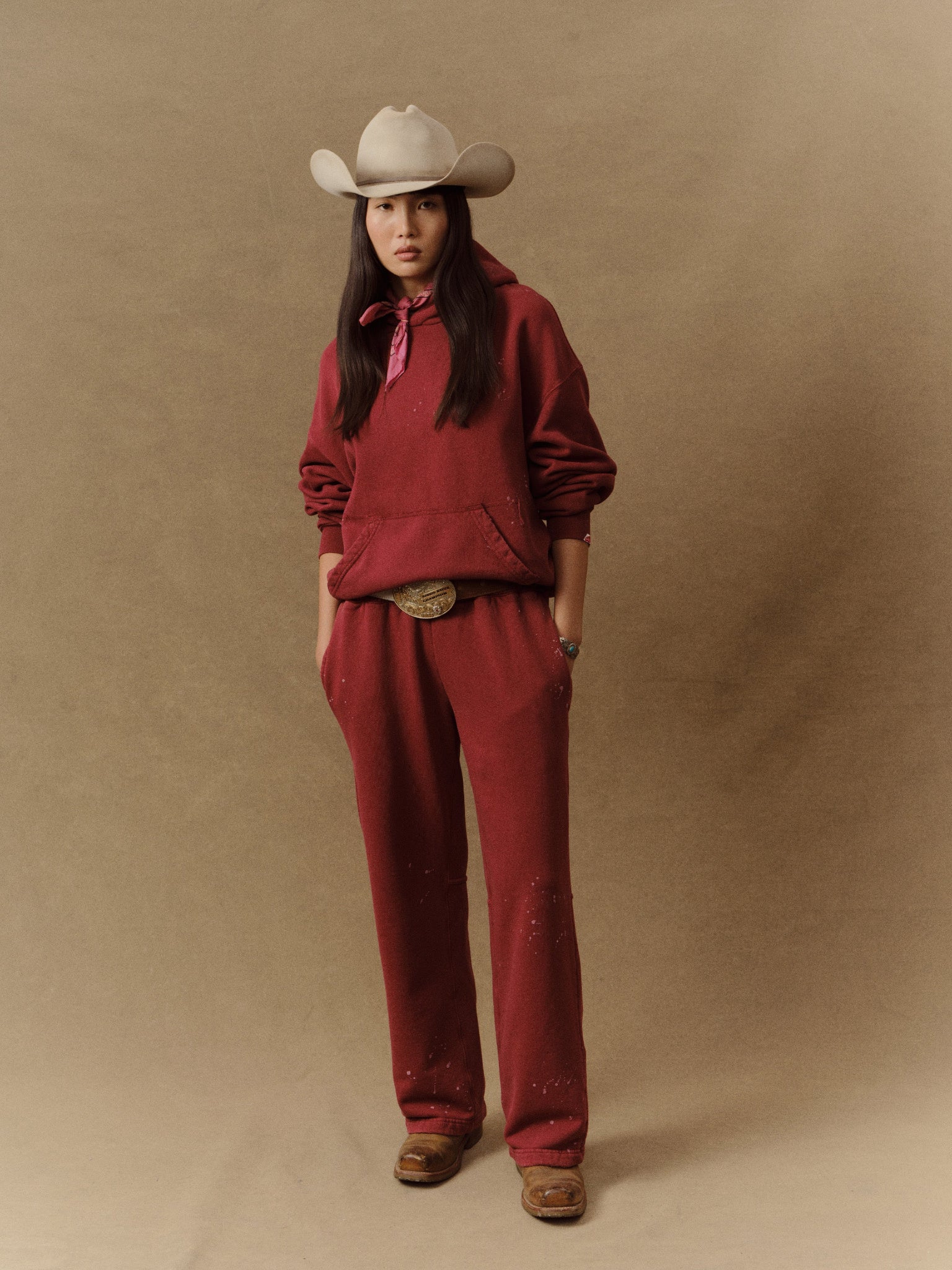 Valentine's Distressed Hoodie (Sun Faded Red)