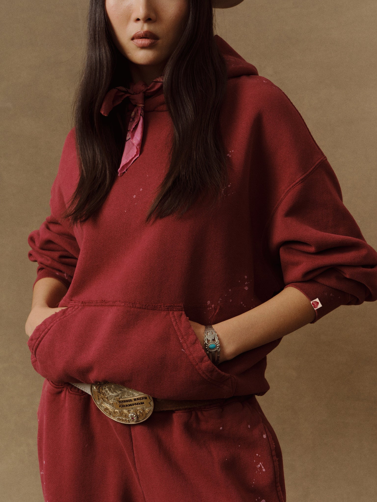 Valentine's Distressed Hoodie (Sun Faded Red)