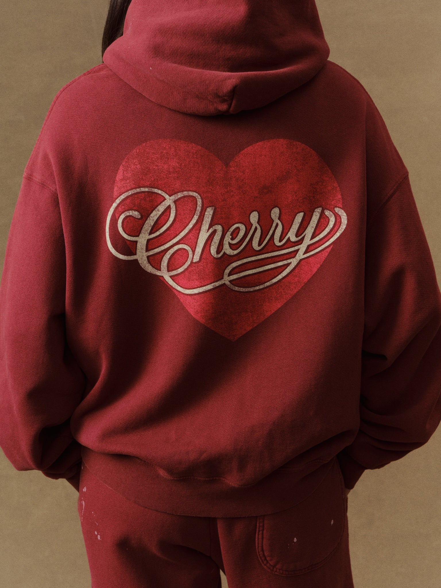 Valentine's Distressed Hoodie (Sun Faded Red)