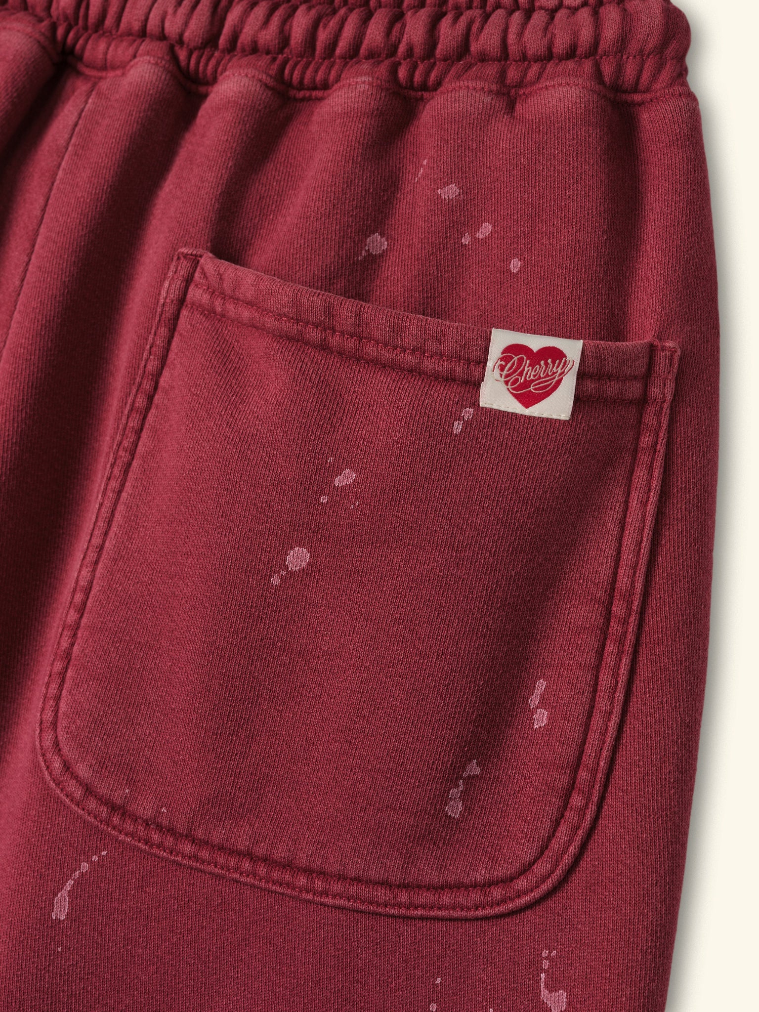 Valentine's Distressed Parachute Sweatpants (Sun Faded Red)