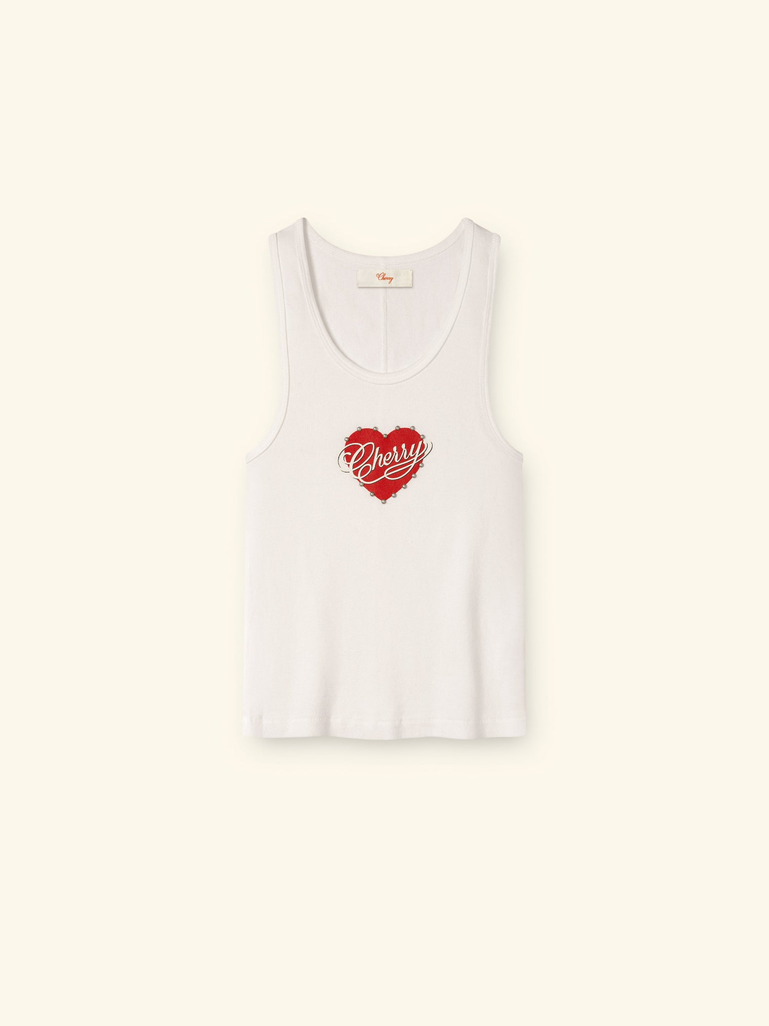 Women's Studded Valentine's Tank Top (Vintage White)